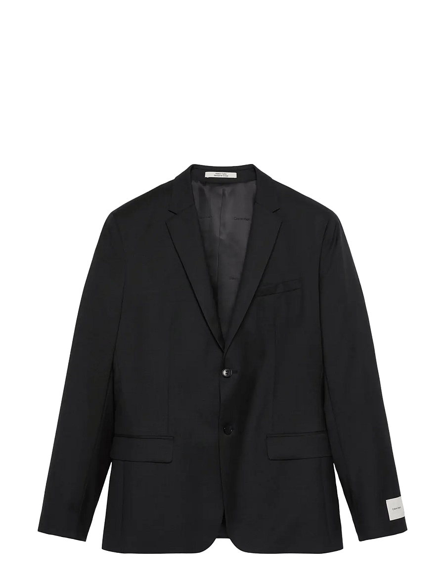 Calvin Klein - LS BIRDS EYE SLIM BLAZER - enkelknäppta kavajer - volcanic ash - 1