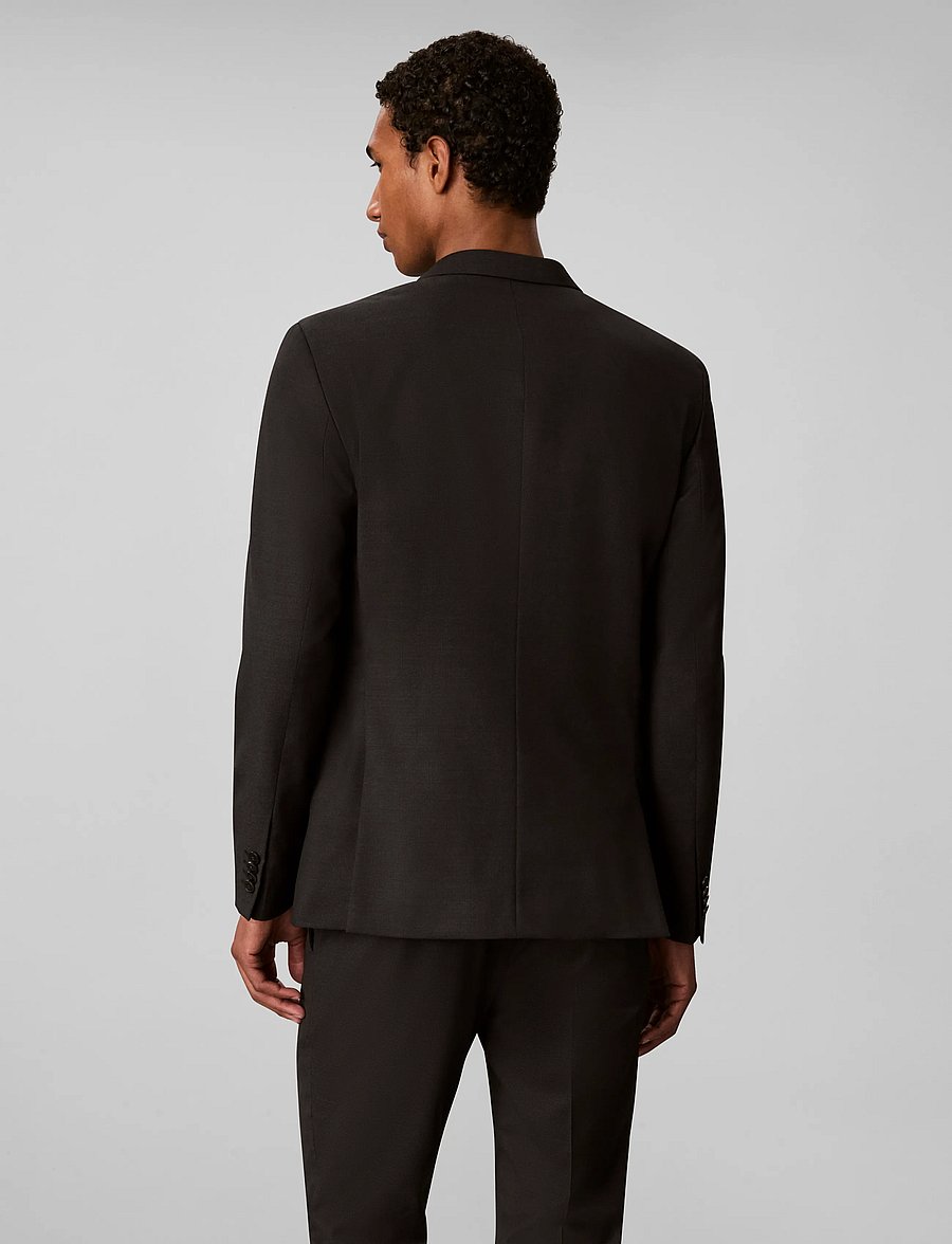 Calvin Klein - LS BIRDS EYE SLIM BLAZER - enkelknäppta kavajer - volcanic ash - 2