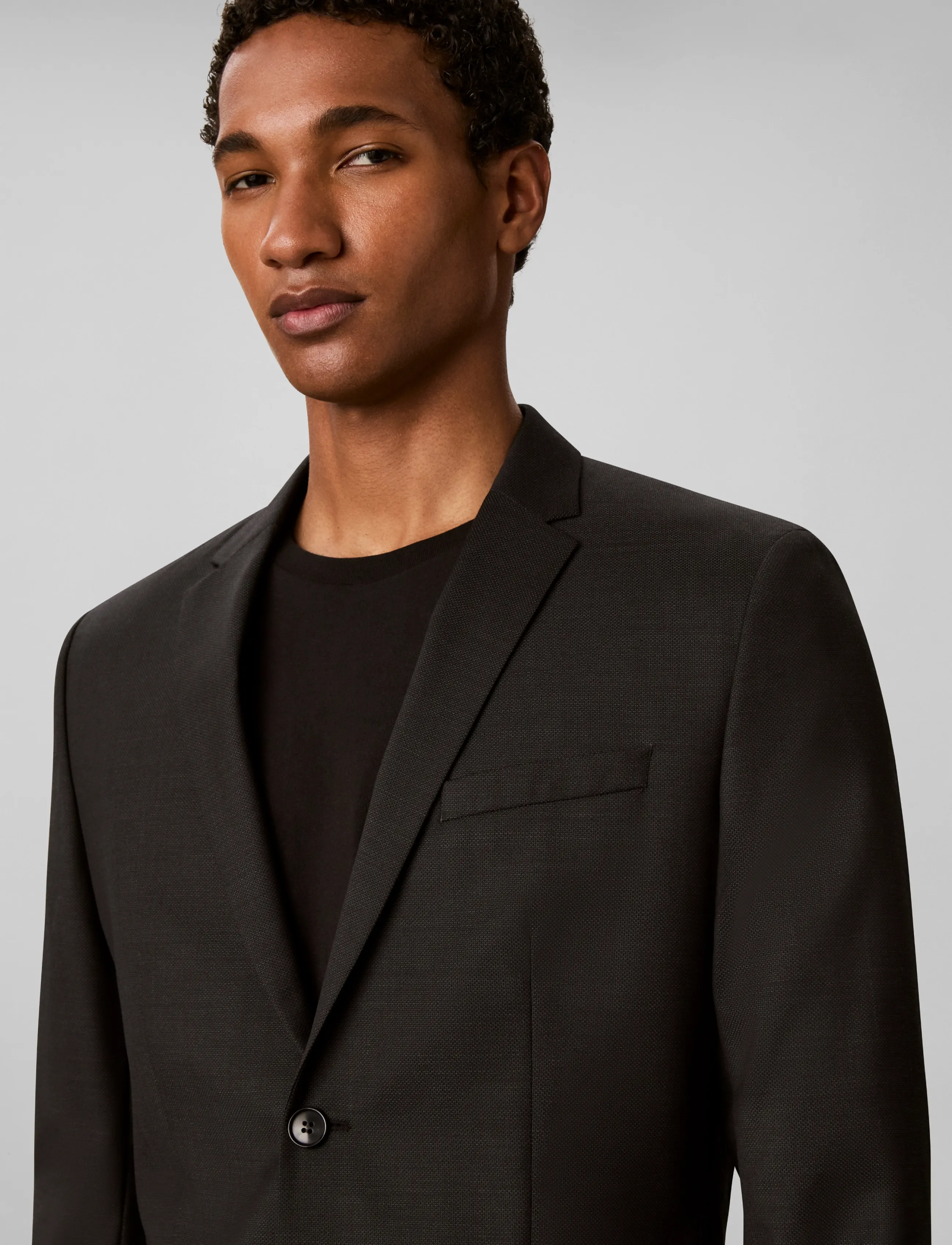 Calvin Klein - LS BIRDS EYE SLIM BLAZER - einreiher - volcanic ash - 4