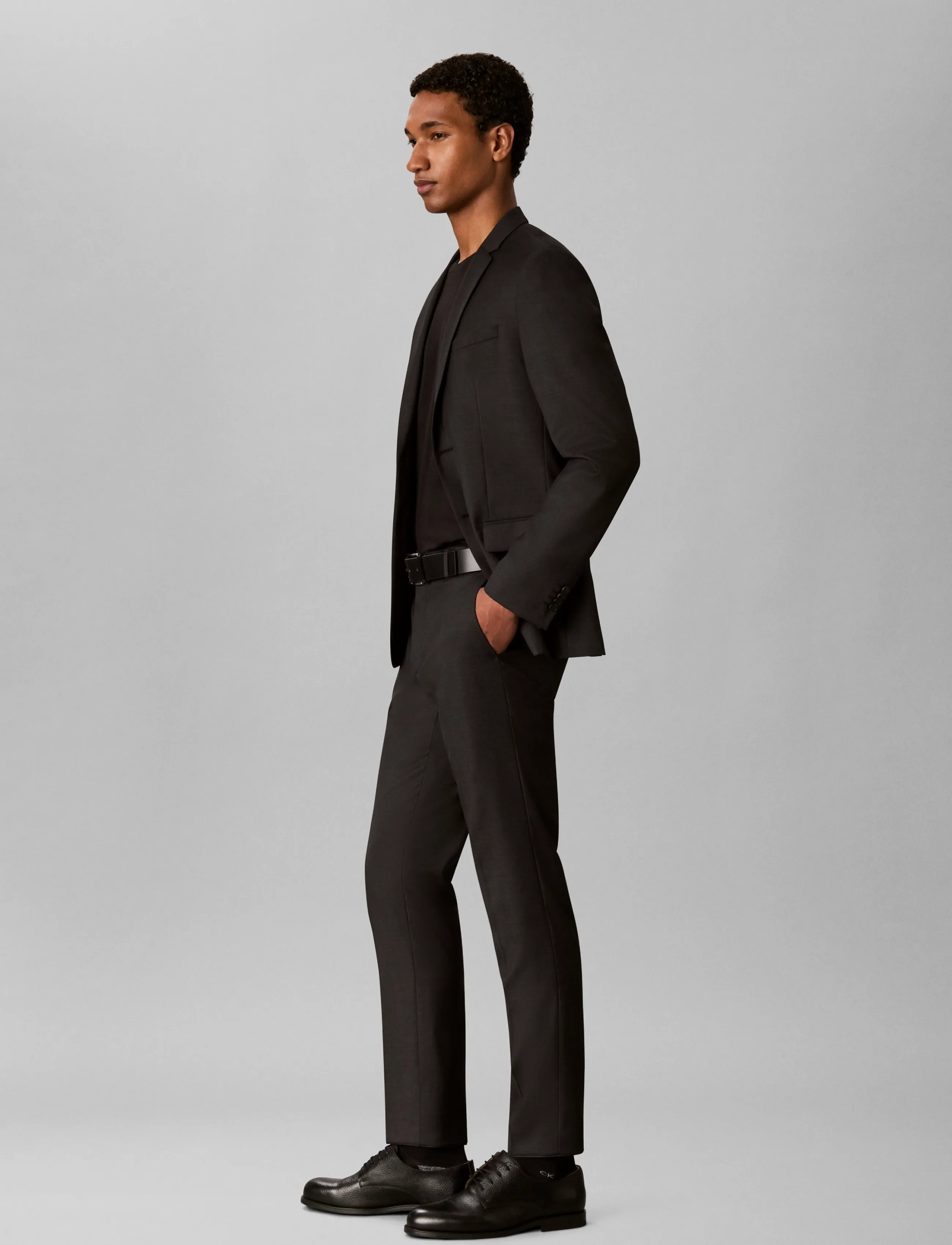 Calvin Klein - LS BIRDS EYE SLIM BLAZER - einreiher - volcanic ash - 5