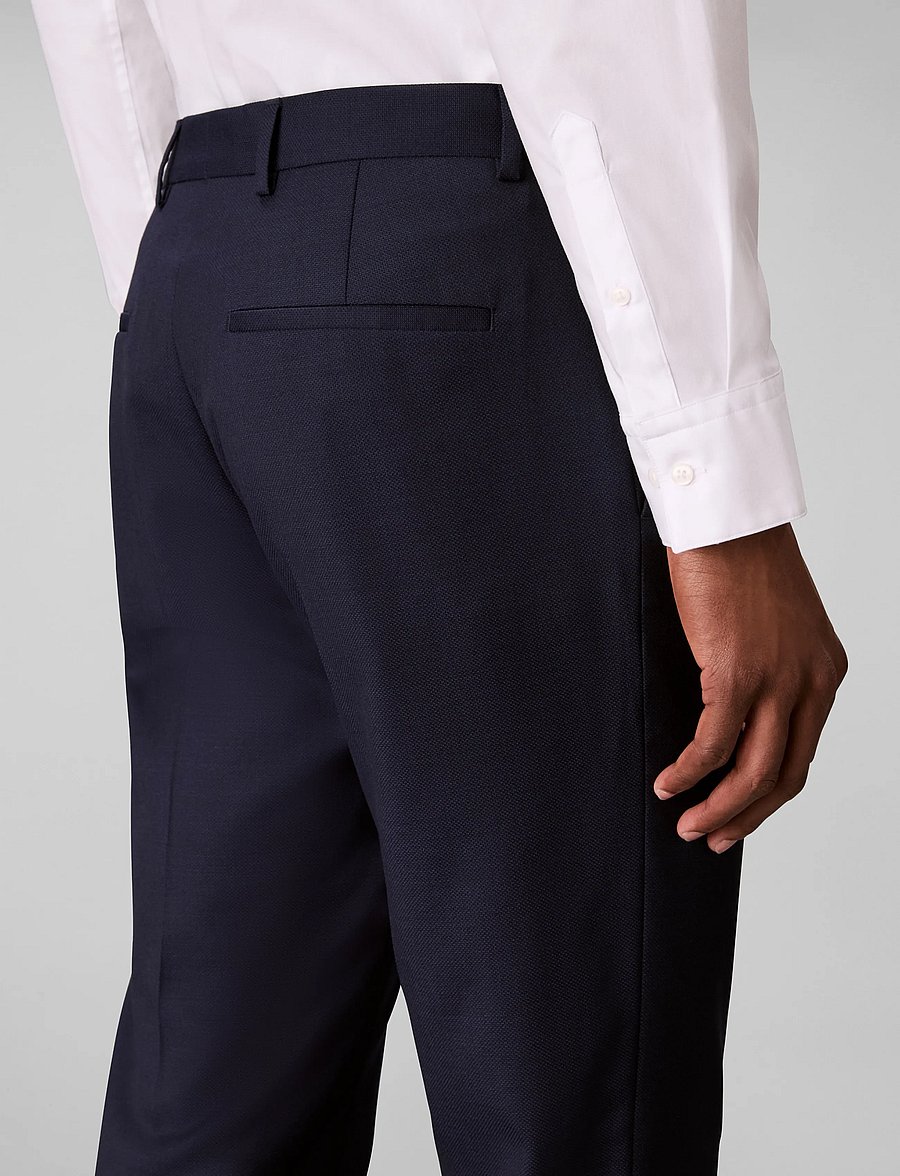 Calvin Klein - BIRDS EYE SLIM TROUSER - suit trousers - ink - 4