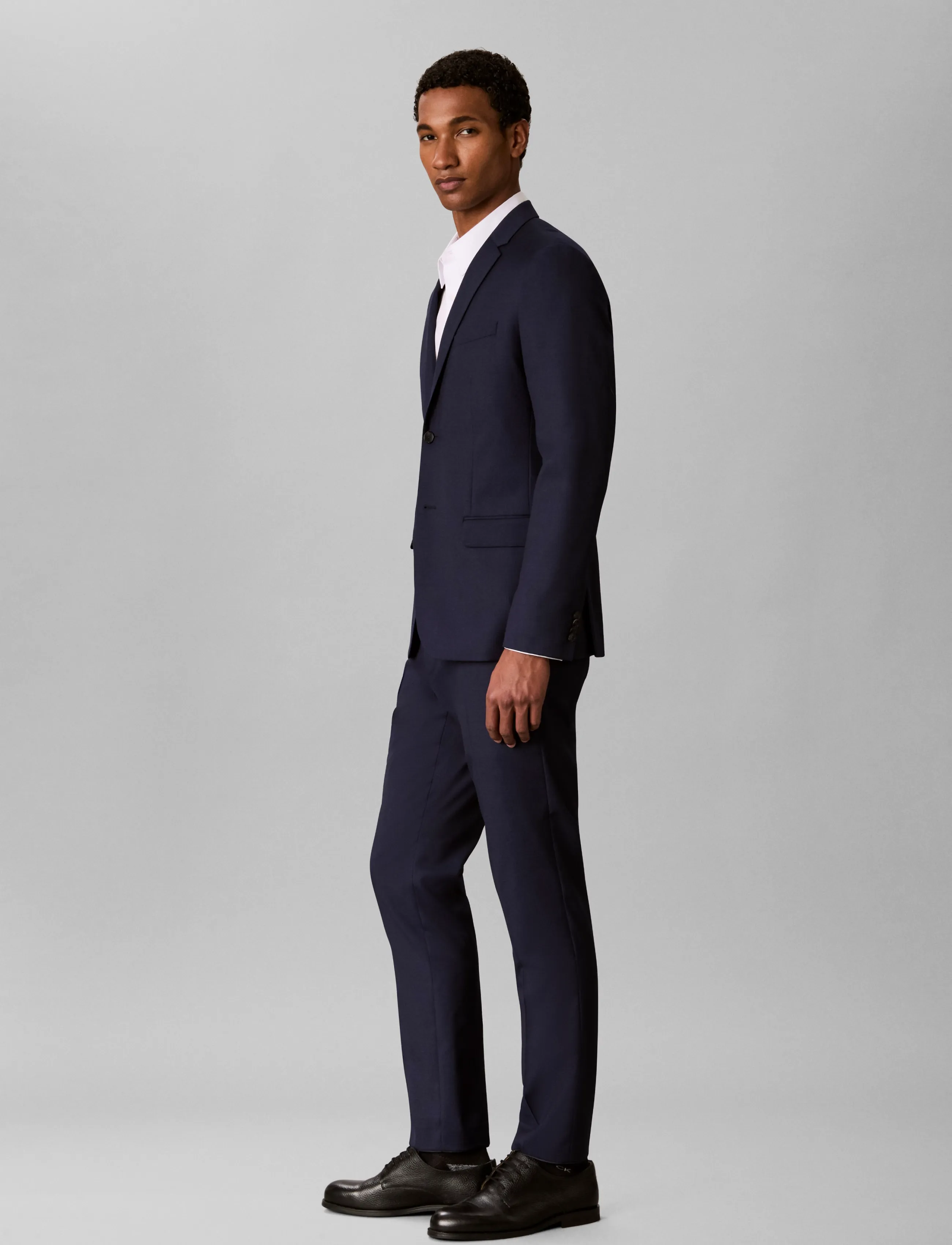 Calvin Klein - BIRDS EYE SLIM TROUSER - anzugshosen - ink - 5
