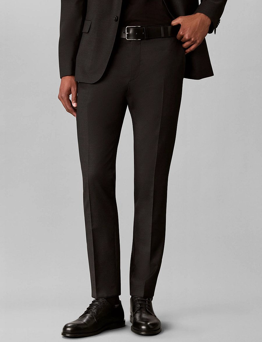 Calvin Klein - BIRDS EYE SLIM TROUSER - suit trousers - volcanic ash - 3