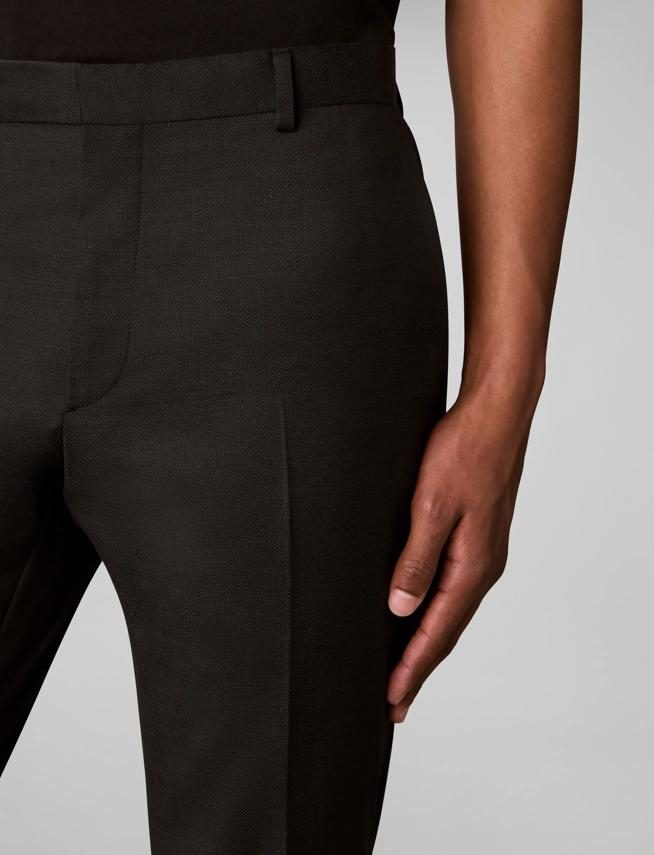 Calvin Klein - BIRDS EYE SLIM TROUSER - anzugshosen - volcanic ash - 4