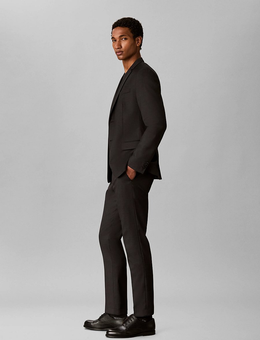 Calvin Klein - BIRDS EYE SLIM TROUSER - suit trousers - volcanic ash - 5