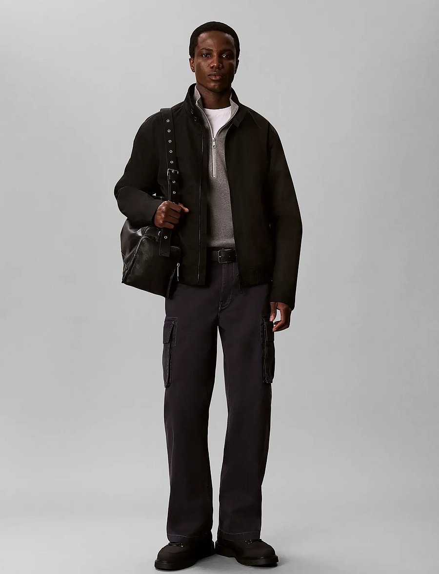 Calvin Klein - LS COTTON NYLON HARRINGTON JKT - frühlingsjacken - black - 0