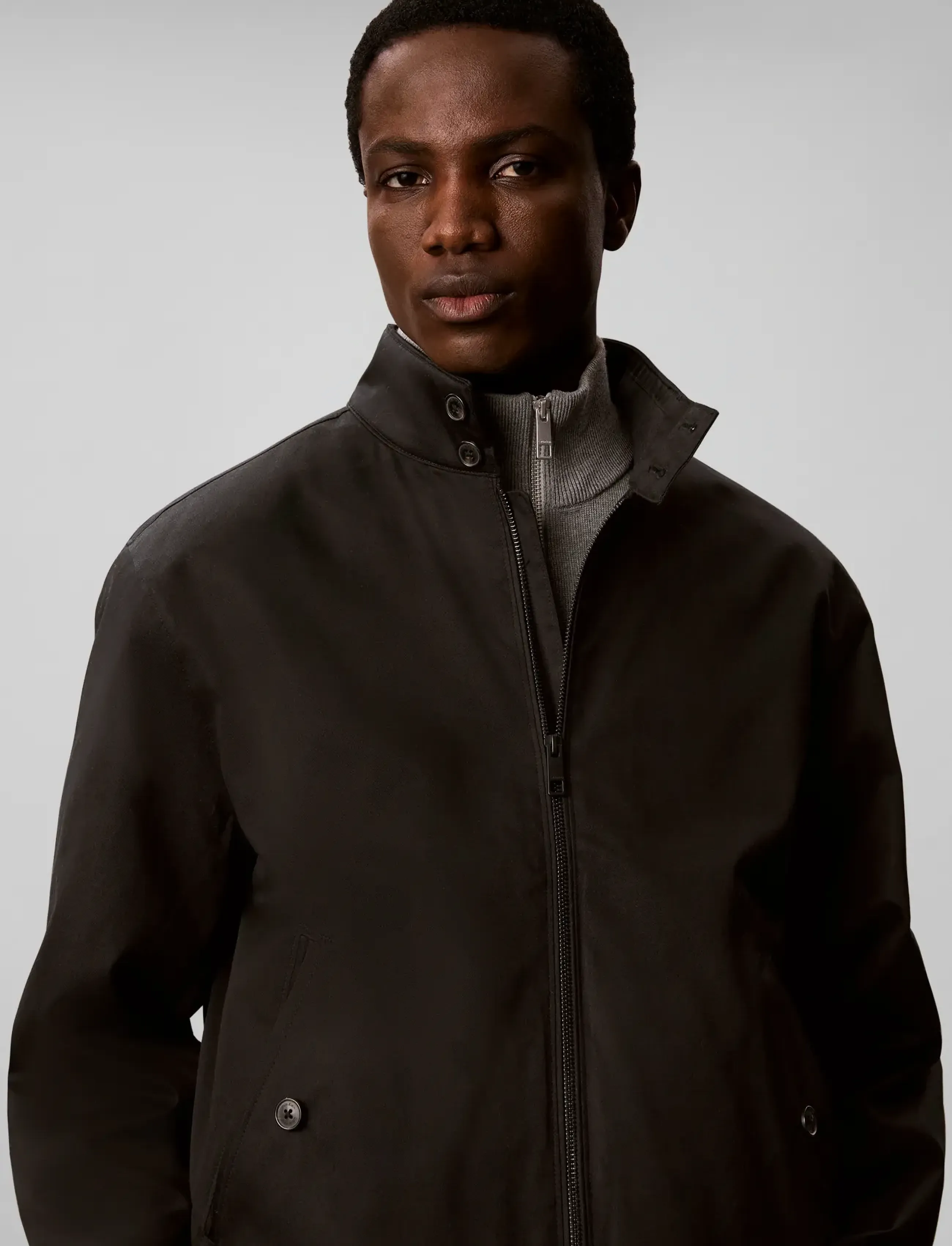 Calvin Klein - LS COTTON NYLON HARRINGTON JKT - frühlingsjacken - black - 4