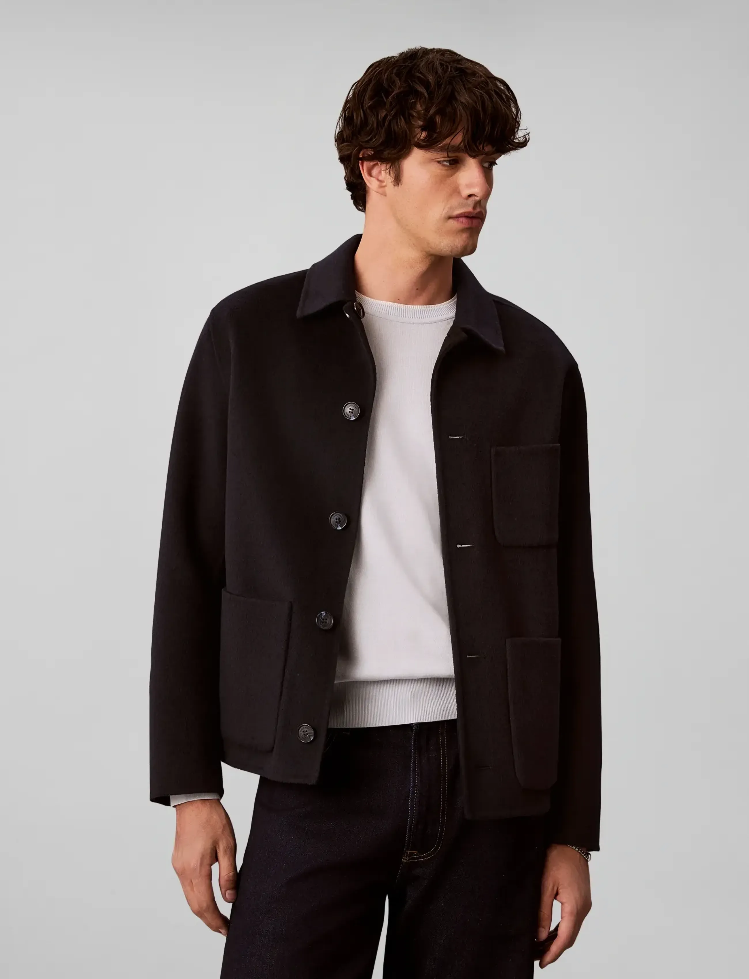 Calvin Klein - LS2TONE REVRSIBLE DBLE FCE WOOL - winterjacken - dark sapphire - 3