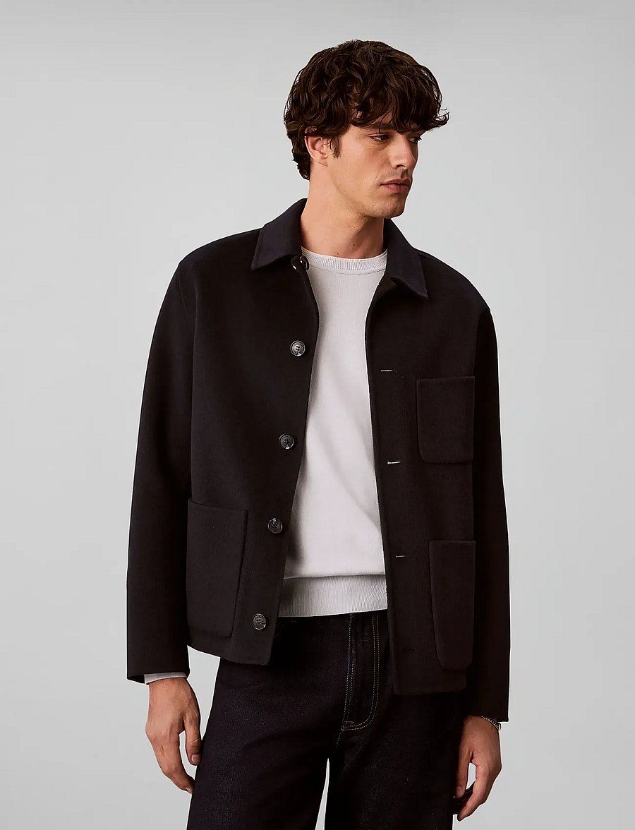 Calvin Klein - LS2TONE REVRSIBLE DBLE FCE WOOL - winterjacken - dark sapphire - 3