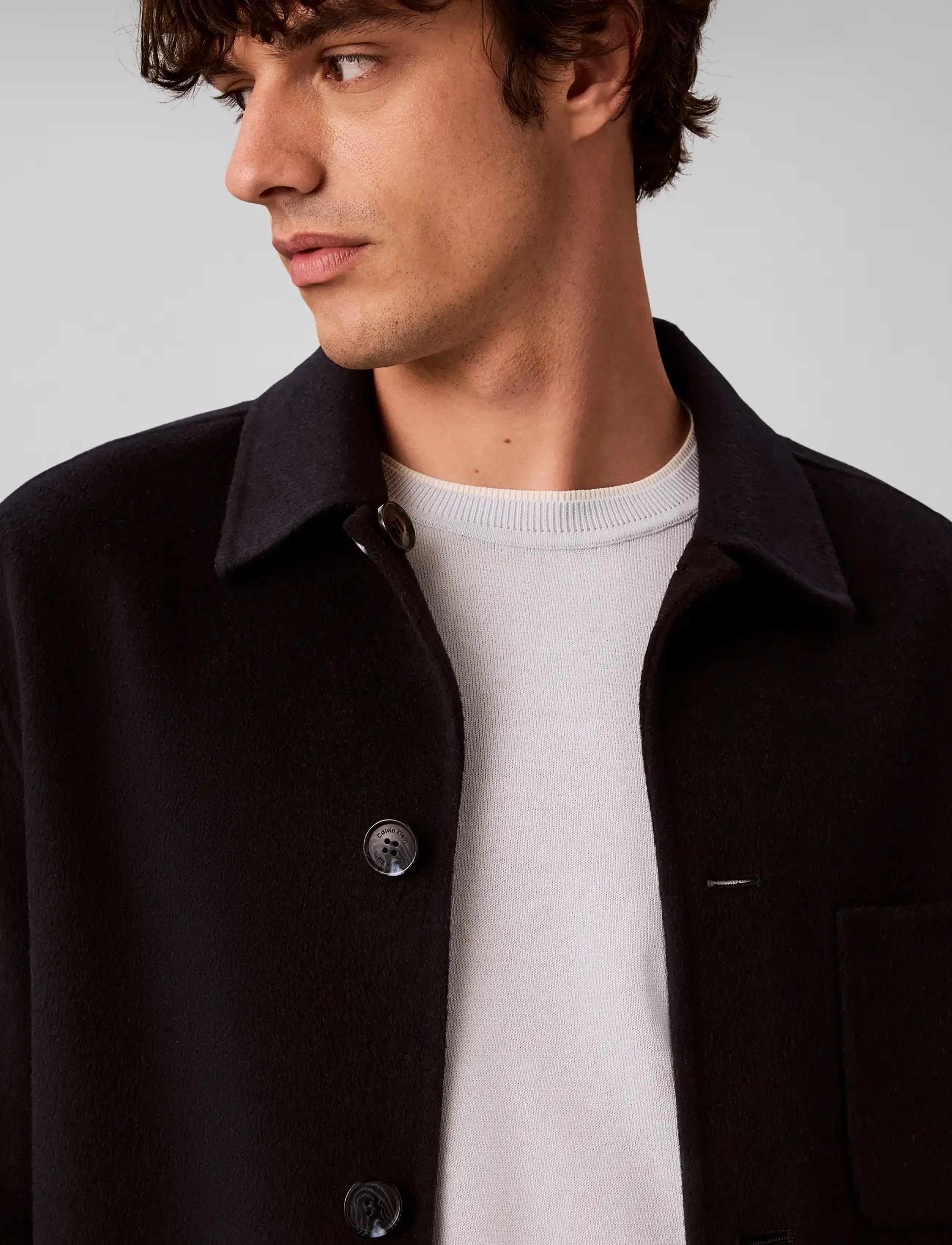 Calvin Klein - LS2TONE REVRSIBLE DBLE FCE WOOL - winterjacken - dark sapphire - 4