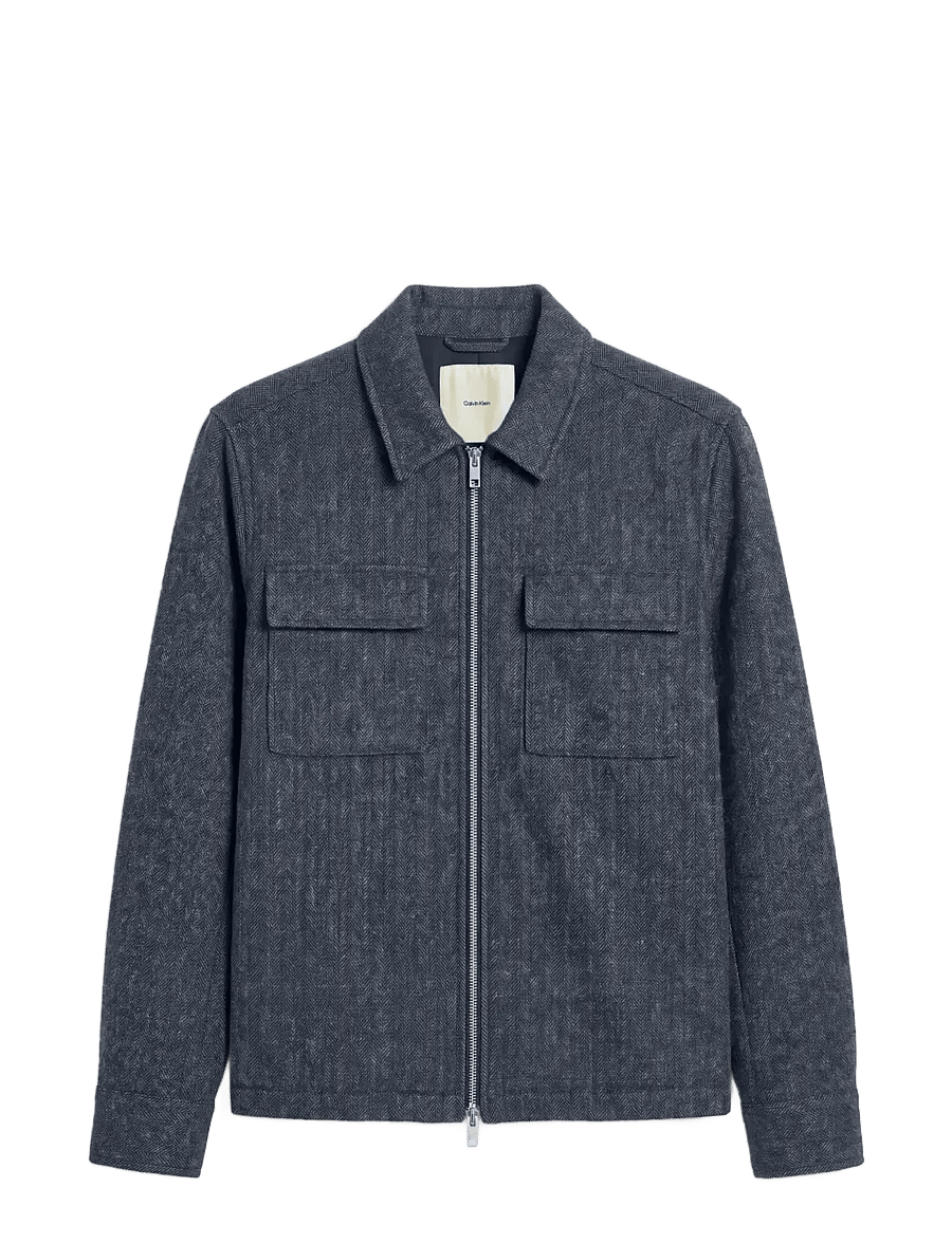Calvin Klein - LS WOOL HERRINGBONE SHIRT JACKET - blue nights - 1