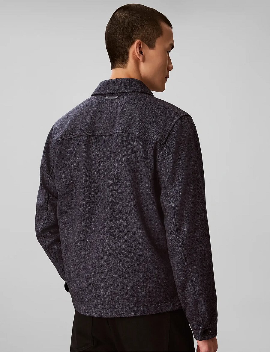 Calvin Klein - LS WOOL HERRINGBONE SHIRT JACKET - blue nights - 2
