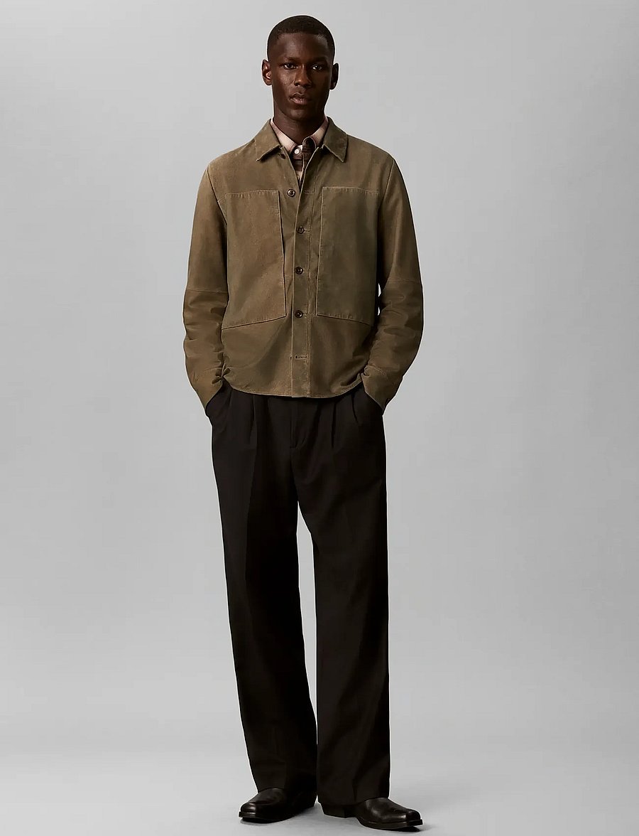 Calvin Klein - LS SUEDE SHIRT JKT - frühlingsjacken - bungee cord - 0