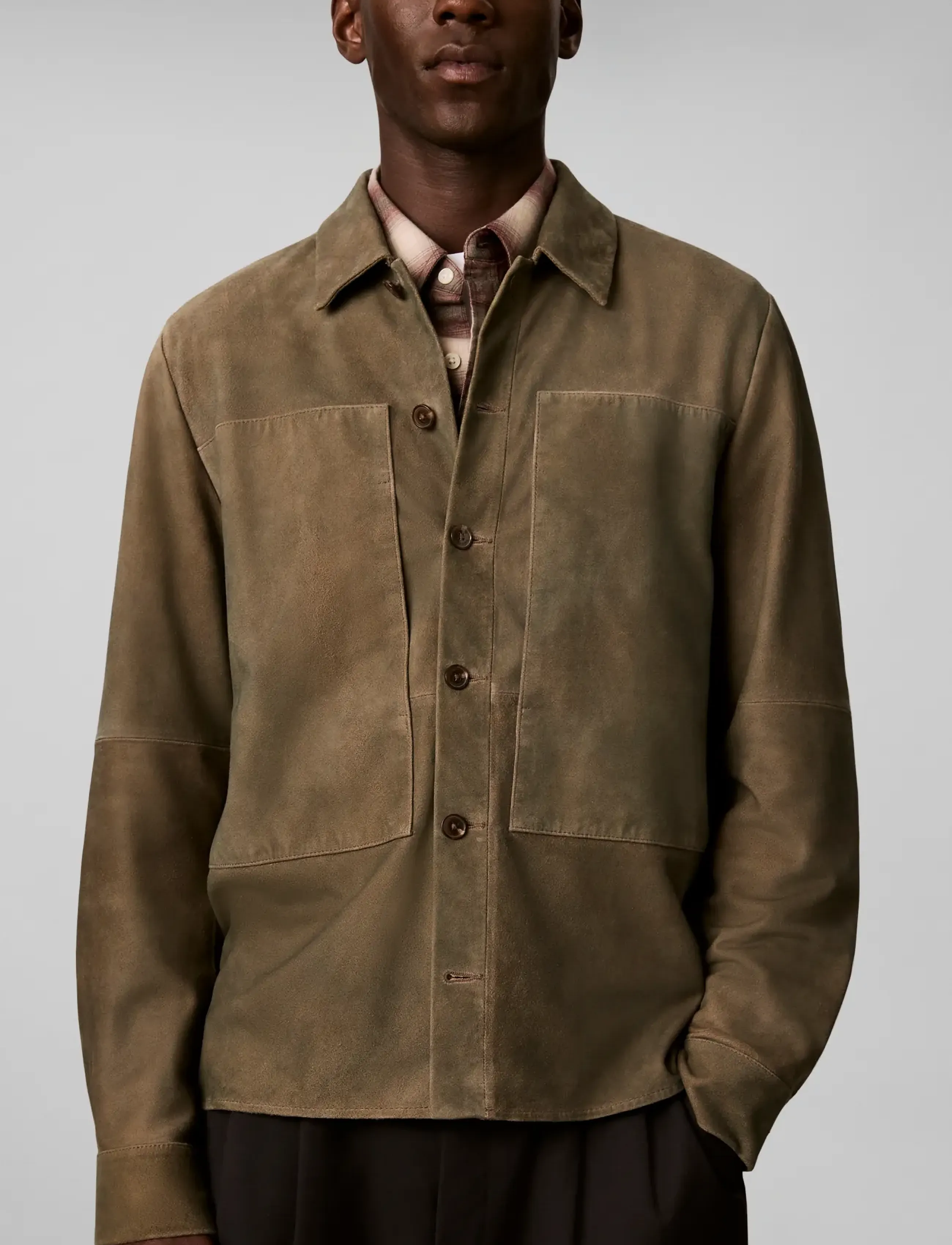 Calvin Klein - LS SUEDE SHIRT JKT - frühlingsjacken - bungee cord - 5
