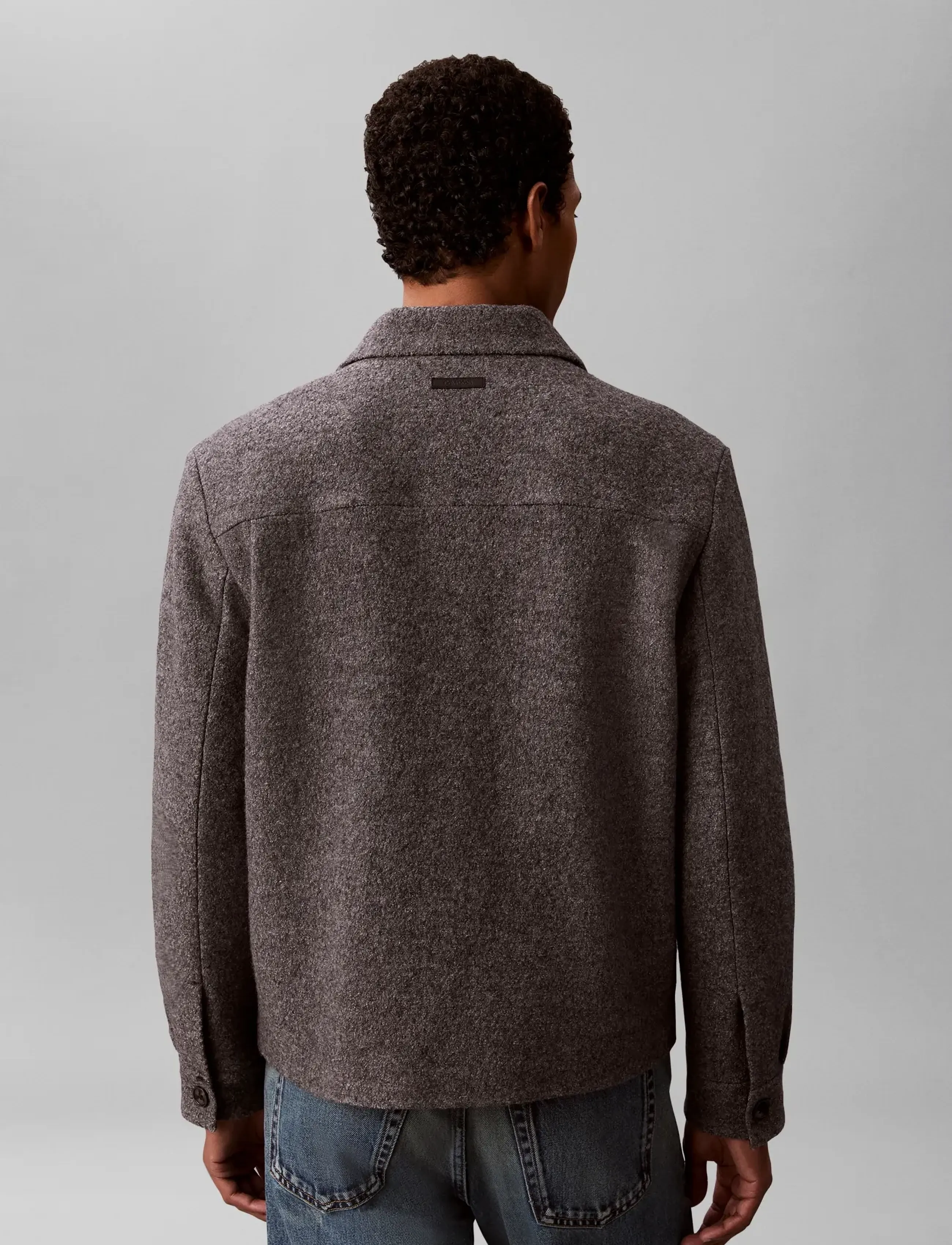 Calvin Klein Ls Melange Boucle Wool Shirt Jkt skjortor & blusar herr – bild 2