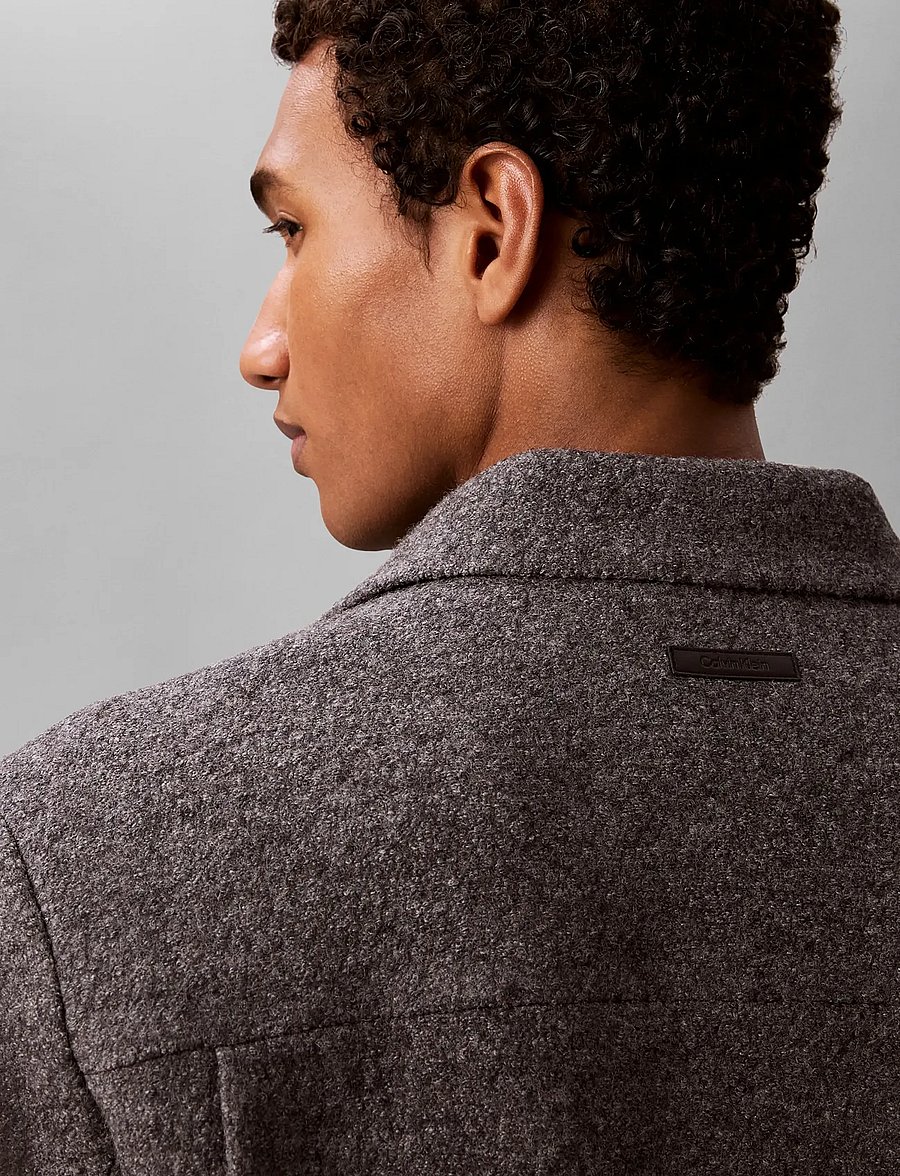 Calvin Klein - LS MELANGE BOUCLE WOOL SHIRT JKT - winterjacken - b30 grey heather - 5