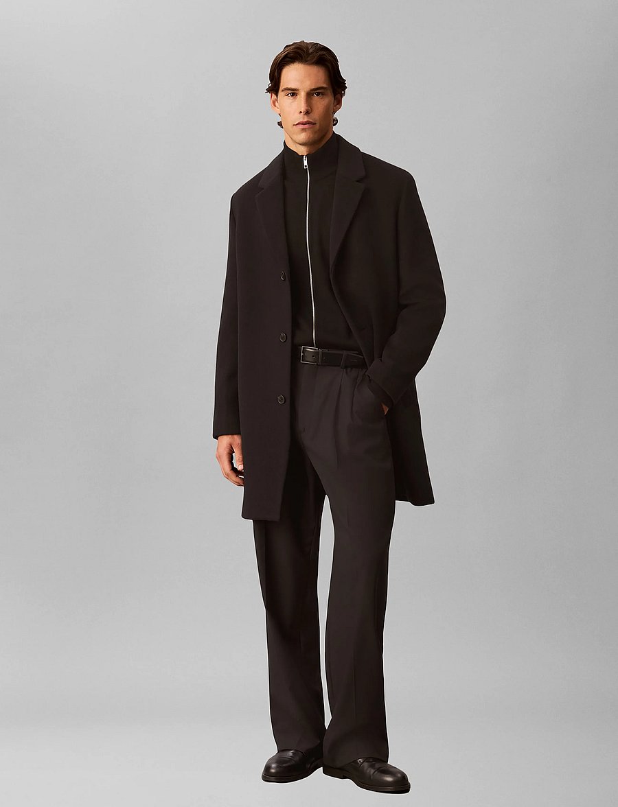 Calvin Klein - LS WOOL BLEND OVERCOAT - black - 0