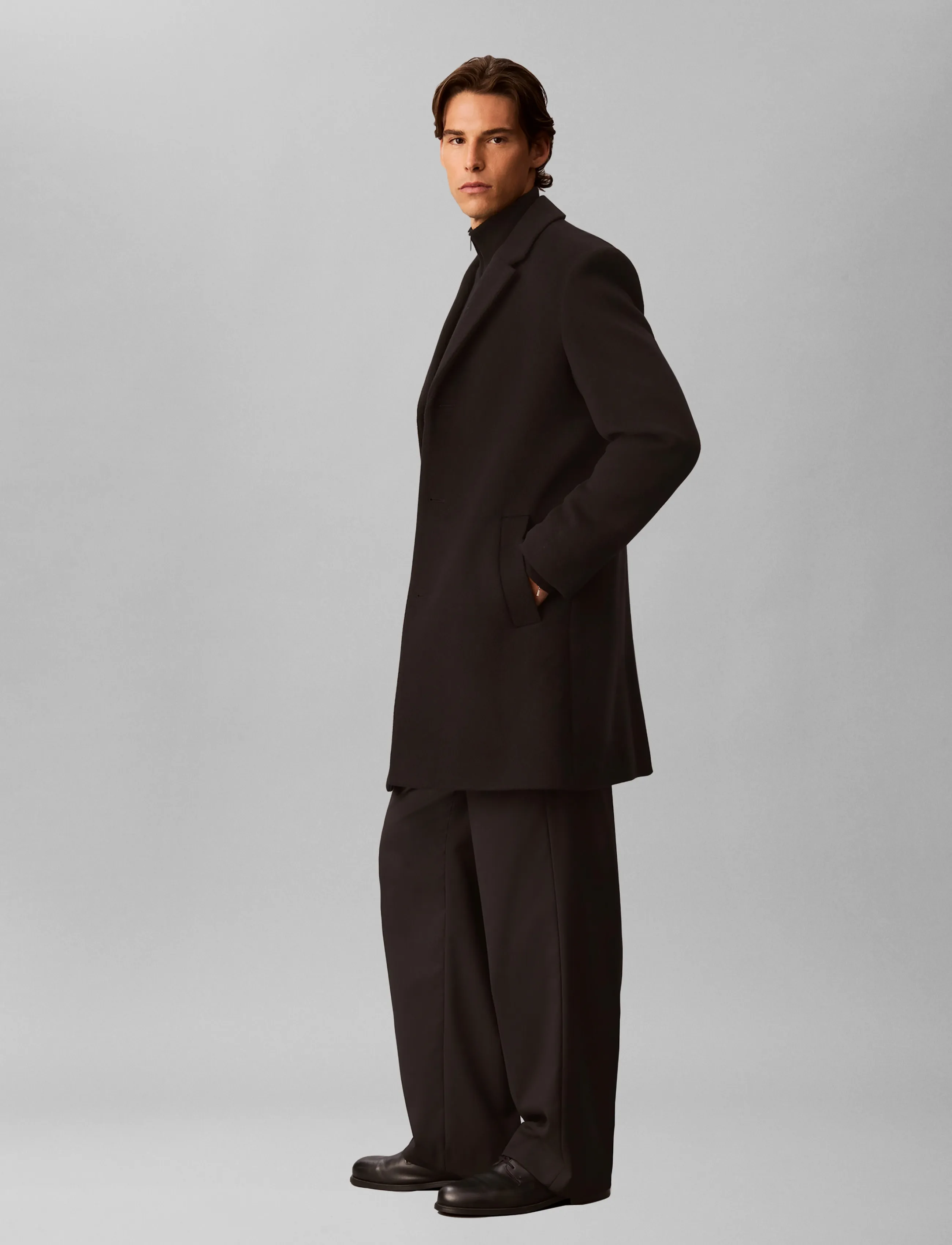 Calvin Klein - LS WOOL BLEND OVERCOAT - black - 5