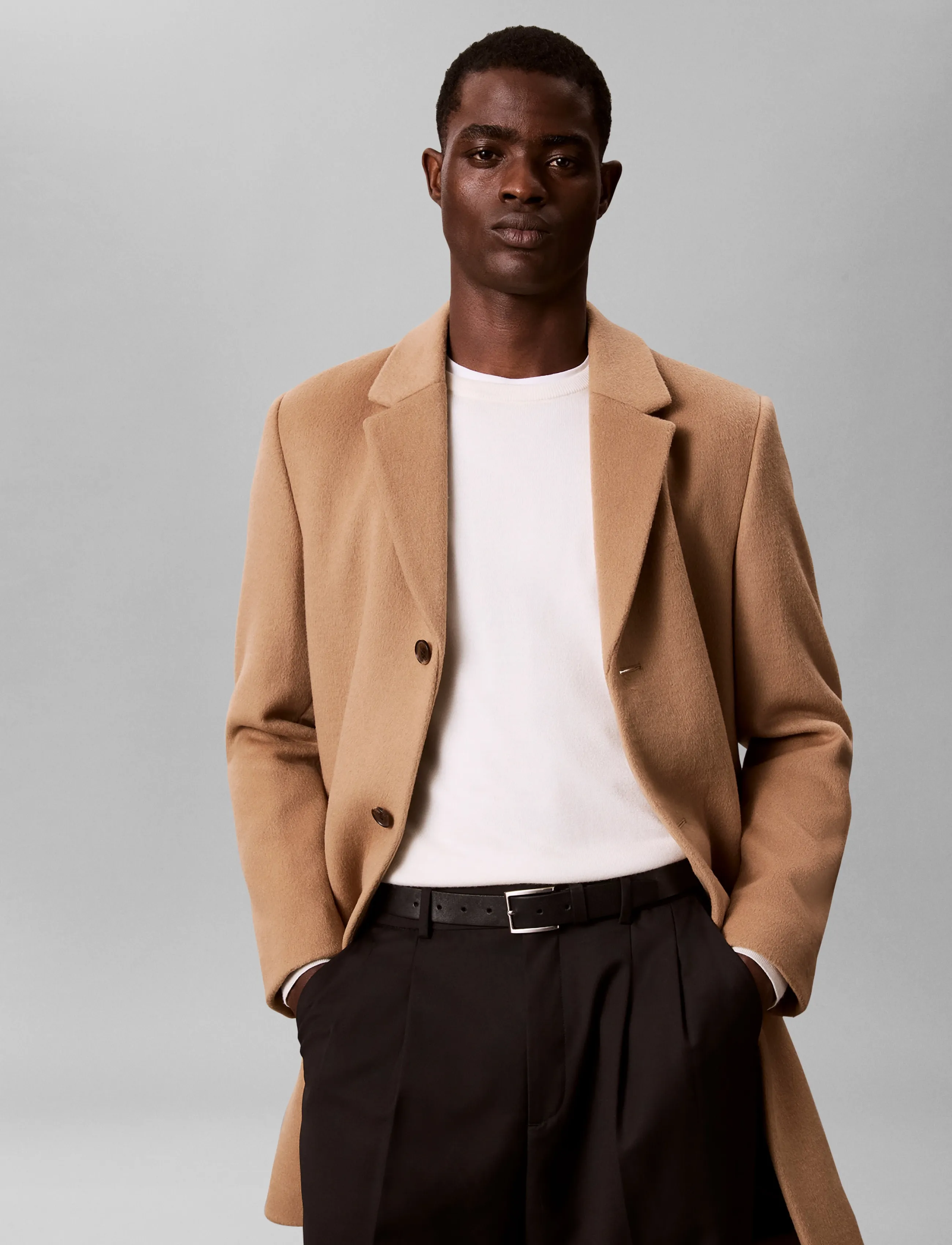 Calvin Klein - LS WOOL BLEND OVERCOAT - tigers eye - 3