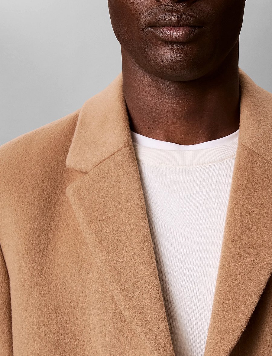 Calvin Klein - LS WOOL BLEND OVERCOAT - tigers eye - 4