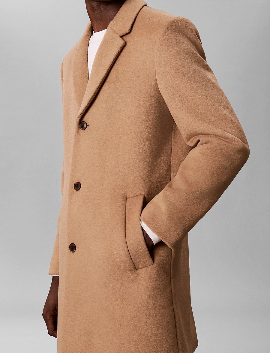Calvin Klein - LS WOOL BLEND OVERCOAT - tigers eye - 5