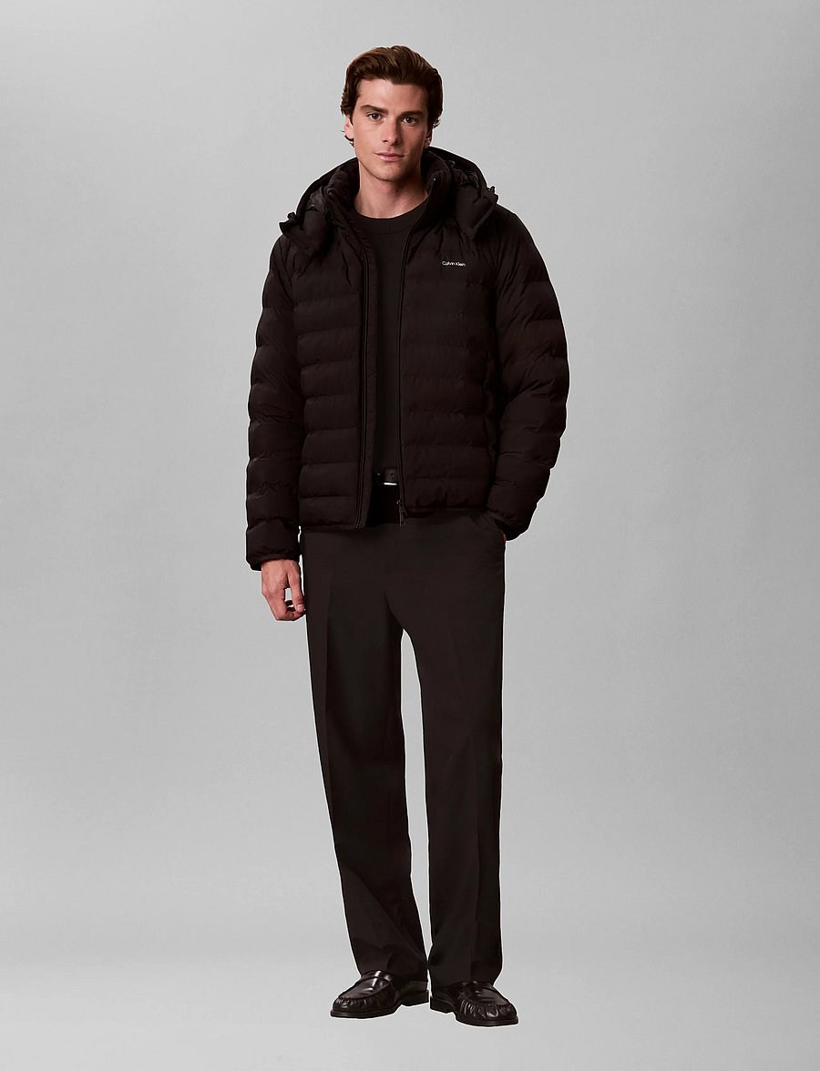 Calvin Klein - LS LTWT NYLON HOODED PUFFER JKT - daunenjacken - black - 0