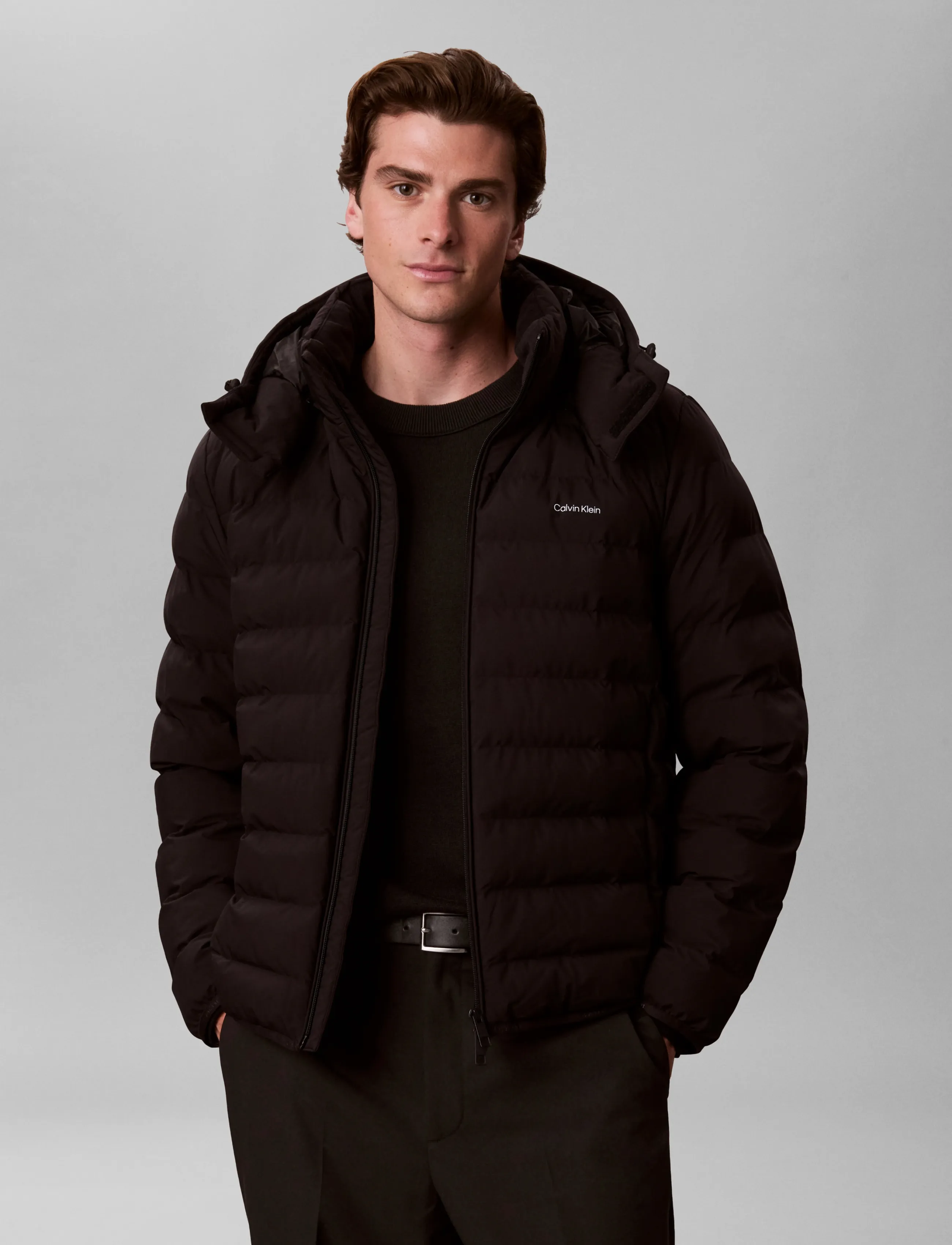 Calvin Klein - LS LTWT NYLON HOODED PUFFER JKT - black - 3