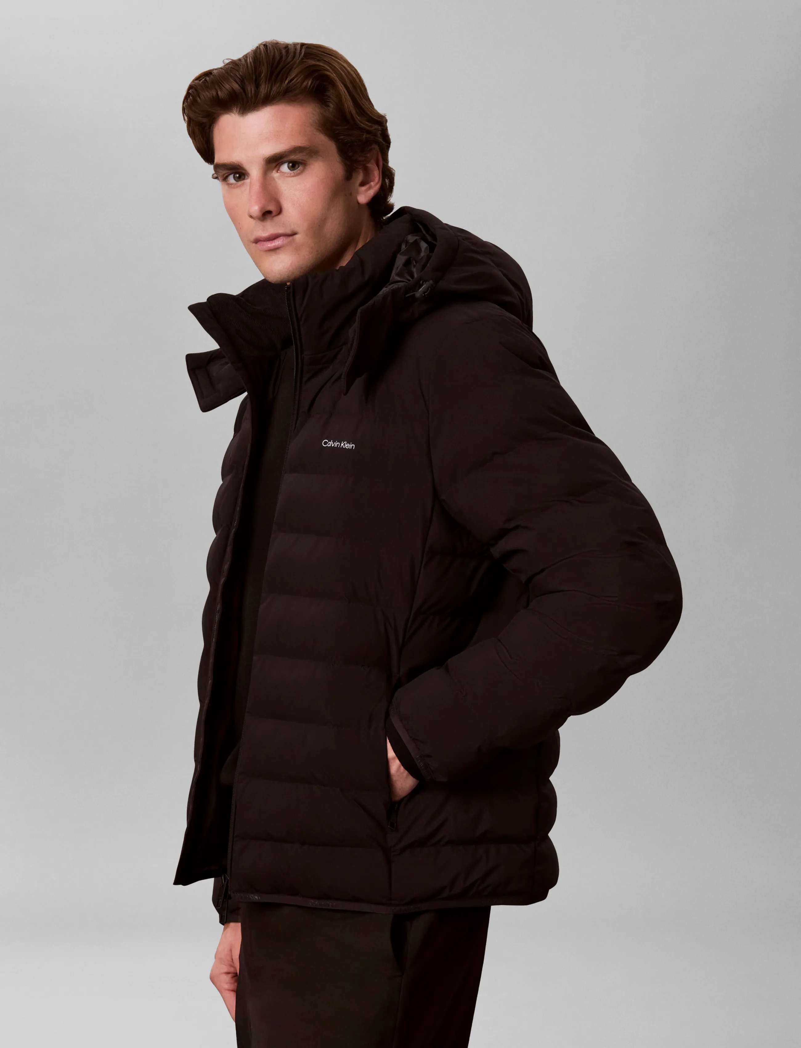 Calvin Klein - LS LTWT NYLON HOODED PUFFER JKT - black - 5