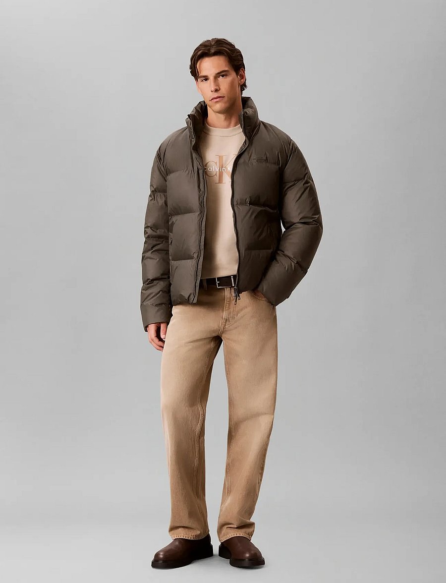 Calvin Klein - LS MDWT NYLON DOWN PUFFER JKT - down jackets - beluga - 0