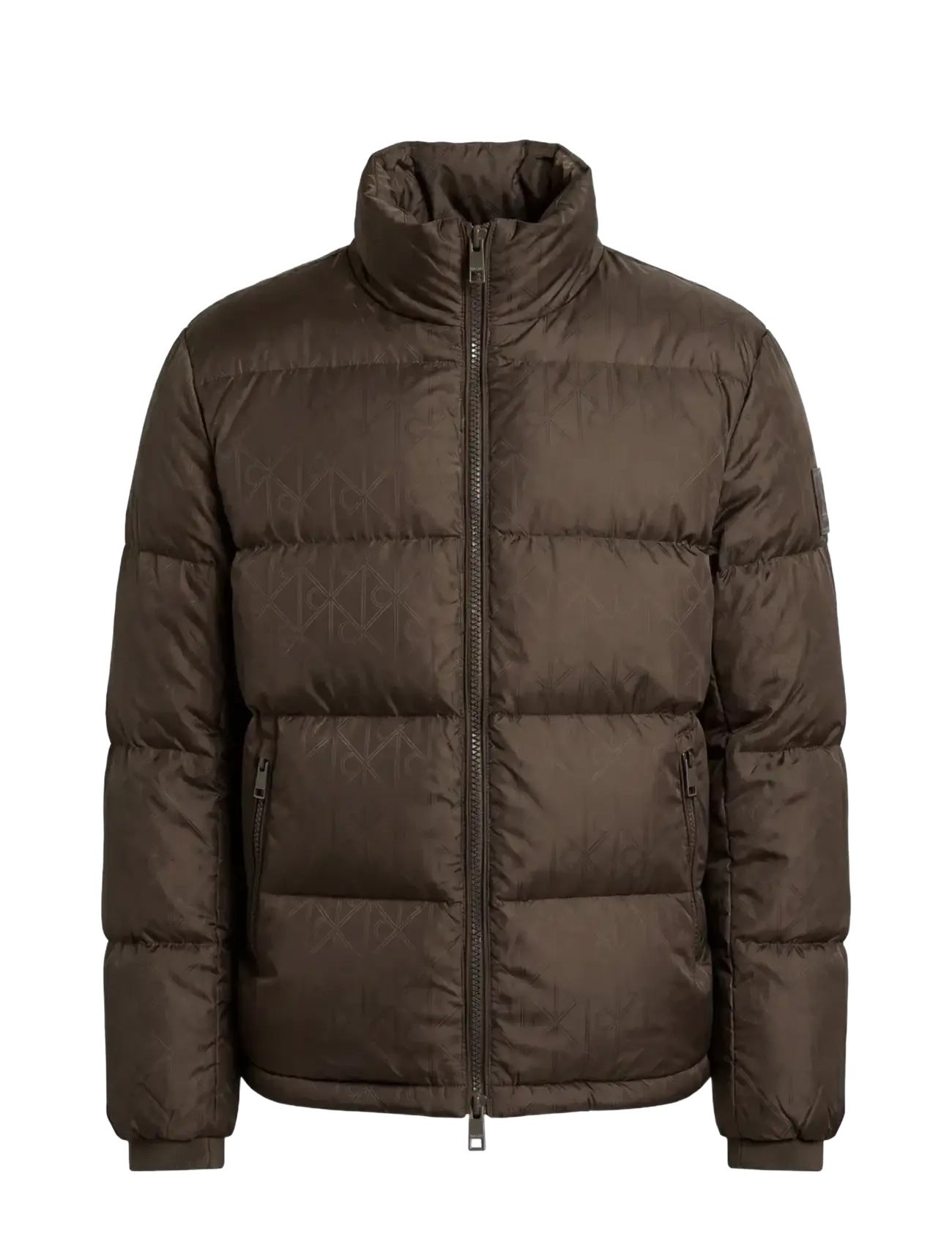 Calvin Klein - LS NYLON AOP DOWN PUFFER JKT - beluga - 1