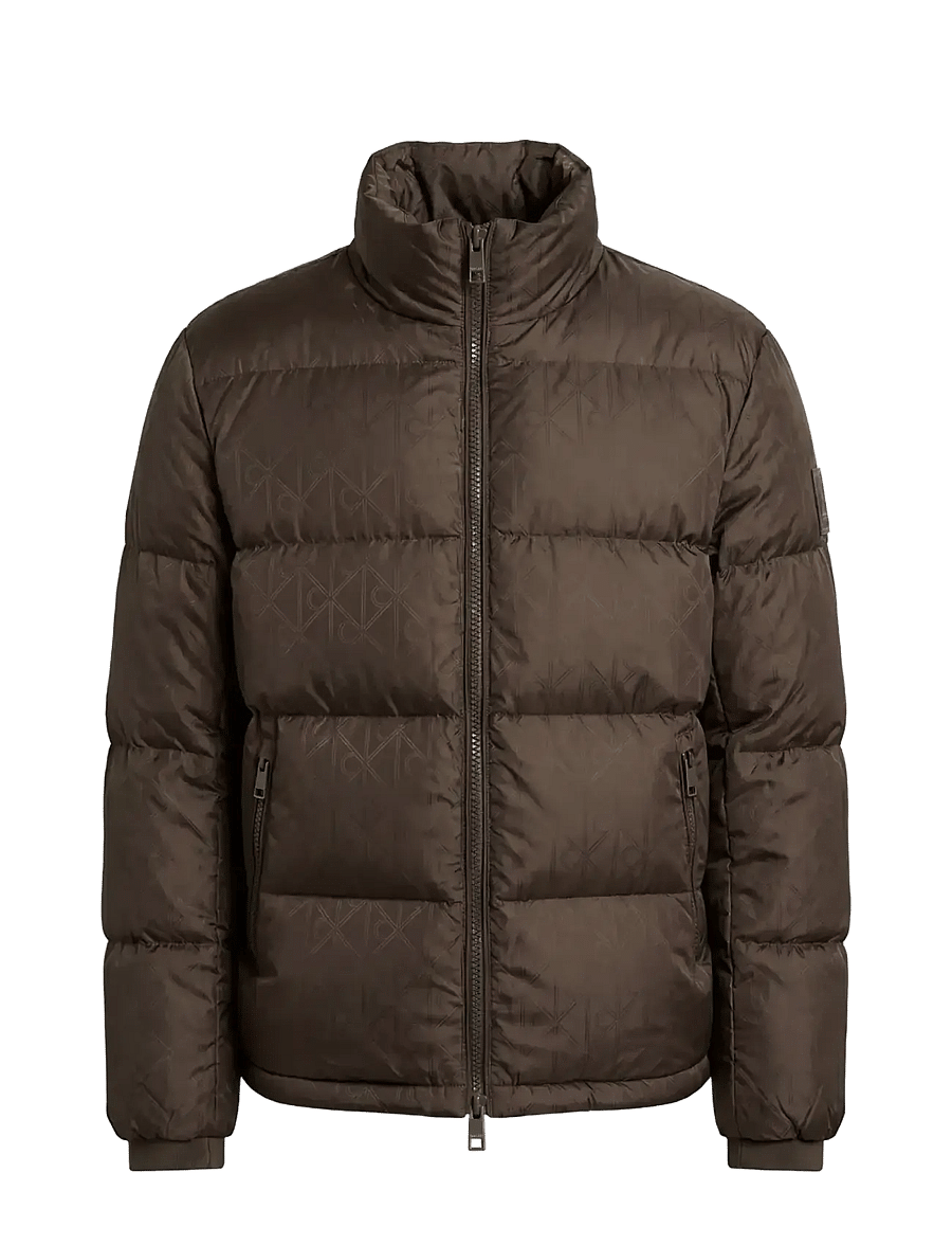 Calvin Klein - LS NYLON AOP DOWN PUFFER JKT - beluga - 1