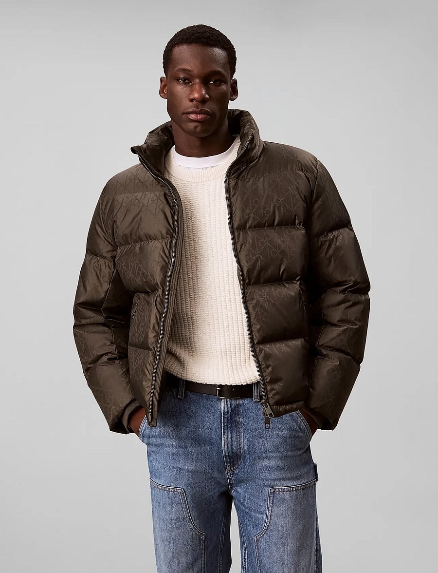 Calvin Klein - LS NYLON AOP DOWN PUFFER JKT - beluga - 3