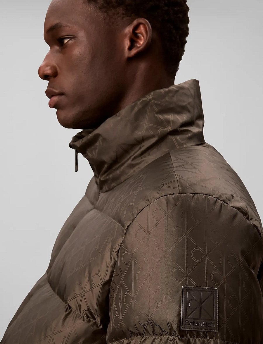 Calvin Klein - LS NYLON AOP DOWN PUFFER JKT - beluga - 4