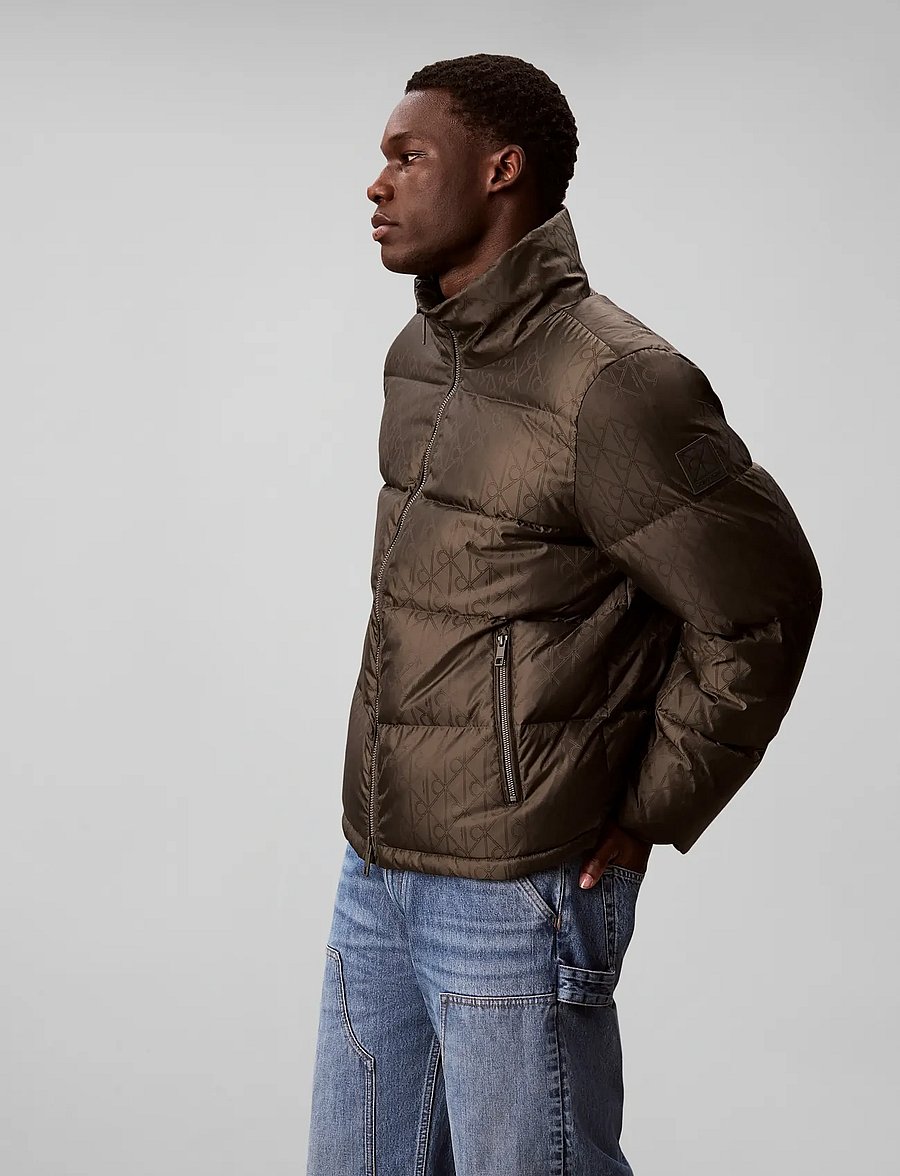 Calvin Klein - LS NYLON AOP DOWN PUFFER JKT - beluga - 5