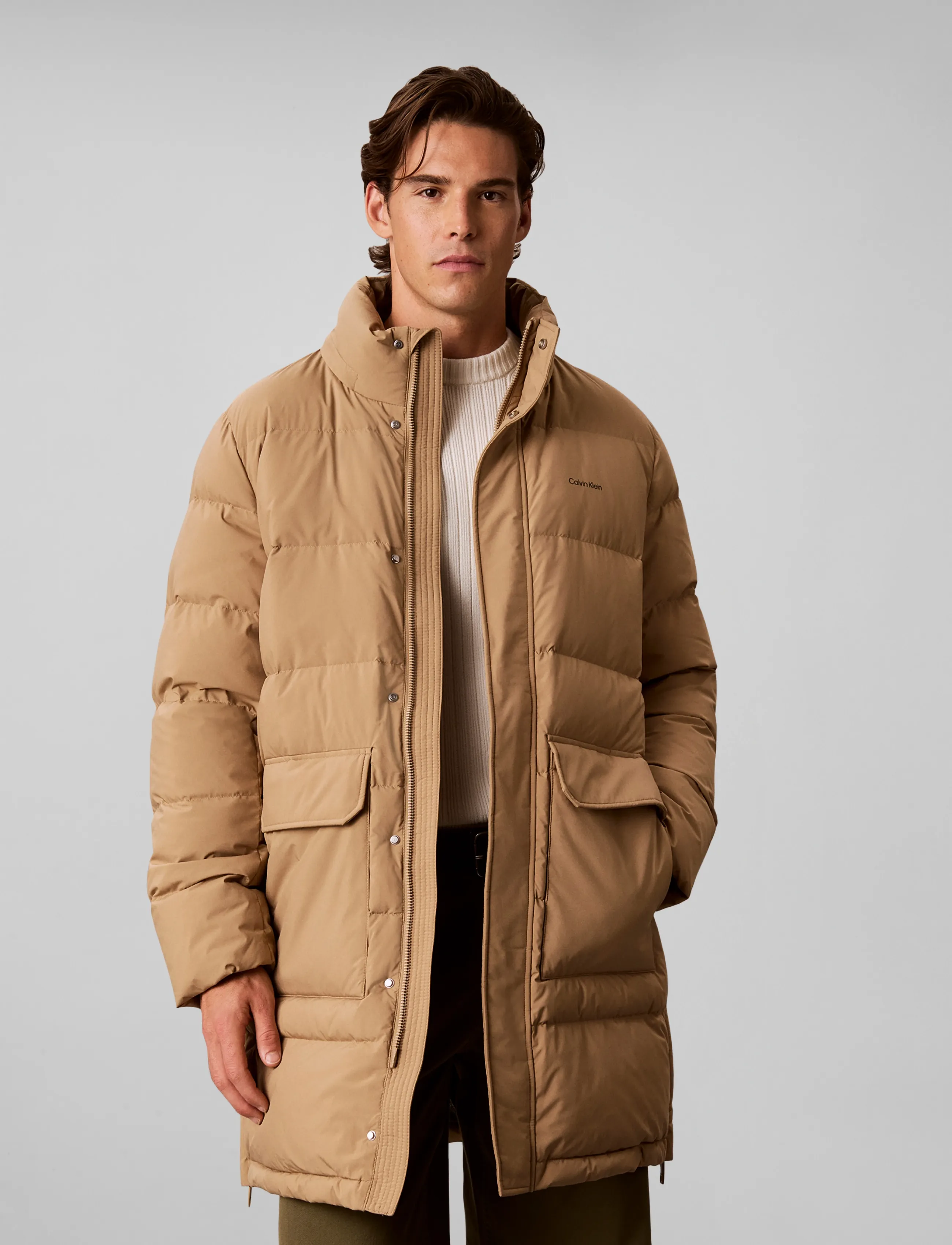 Calvin Klein - LS CLASSIC BONDED HD DOWN LONG P - parkas - khaki umber - 3