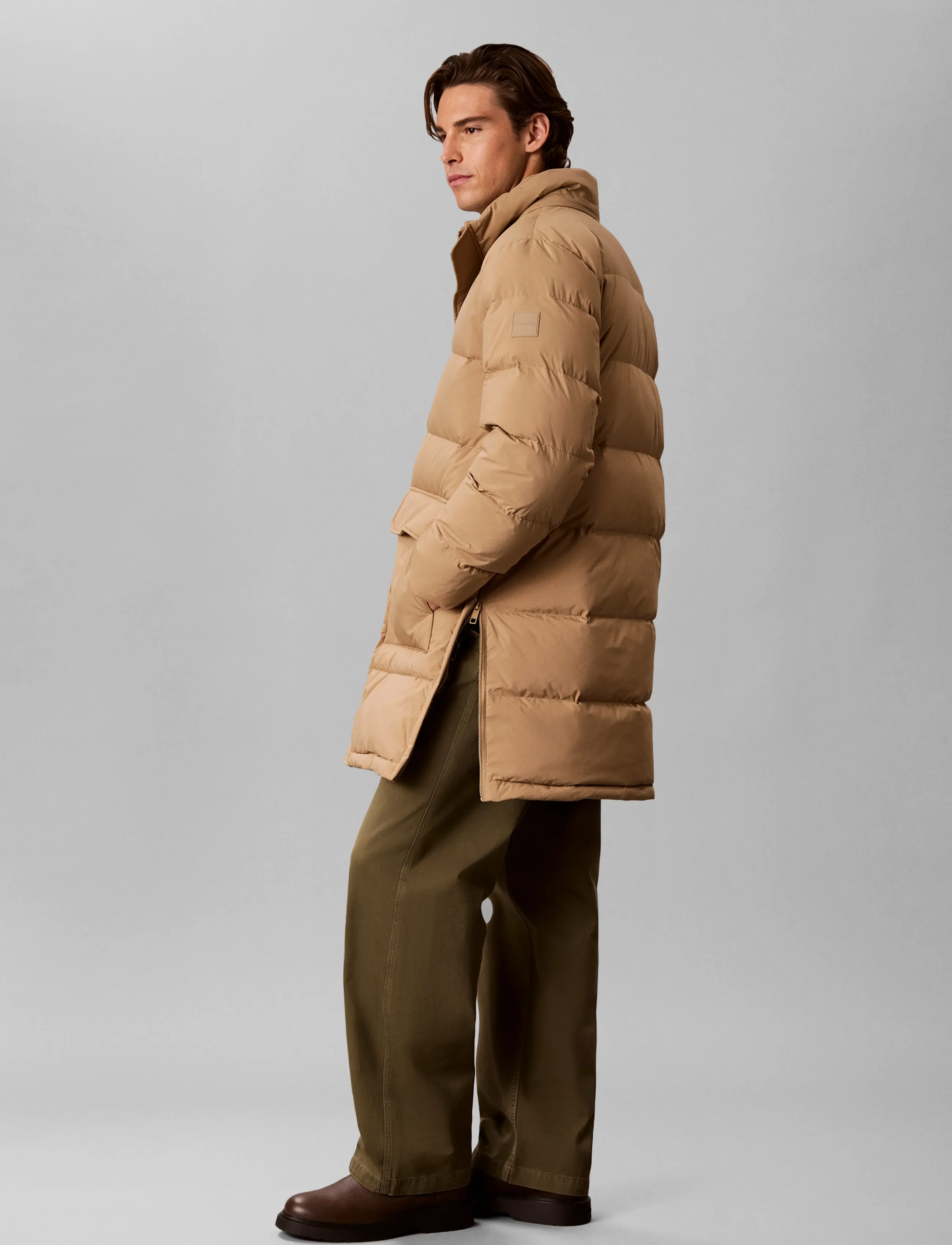 Calvin Klein - LS CLASSIC BONDED HD DOWN LONG P - parkas - khaki umber - 5