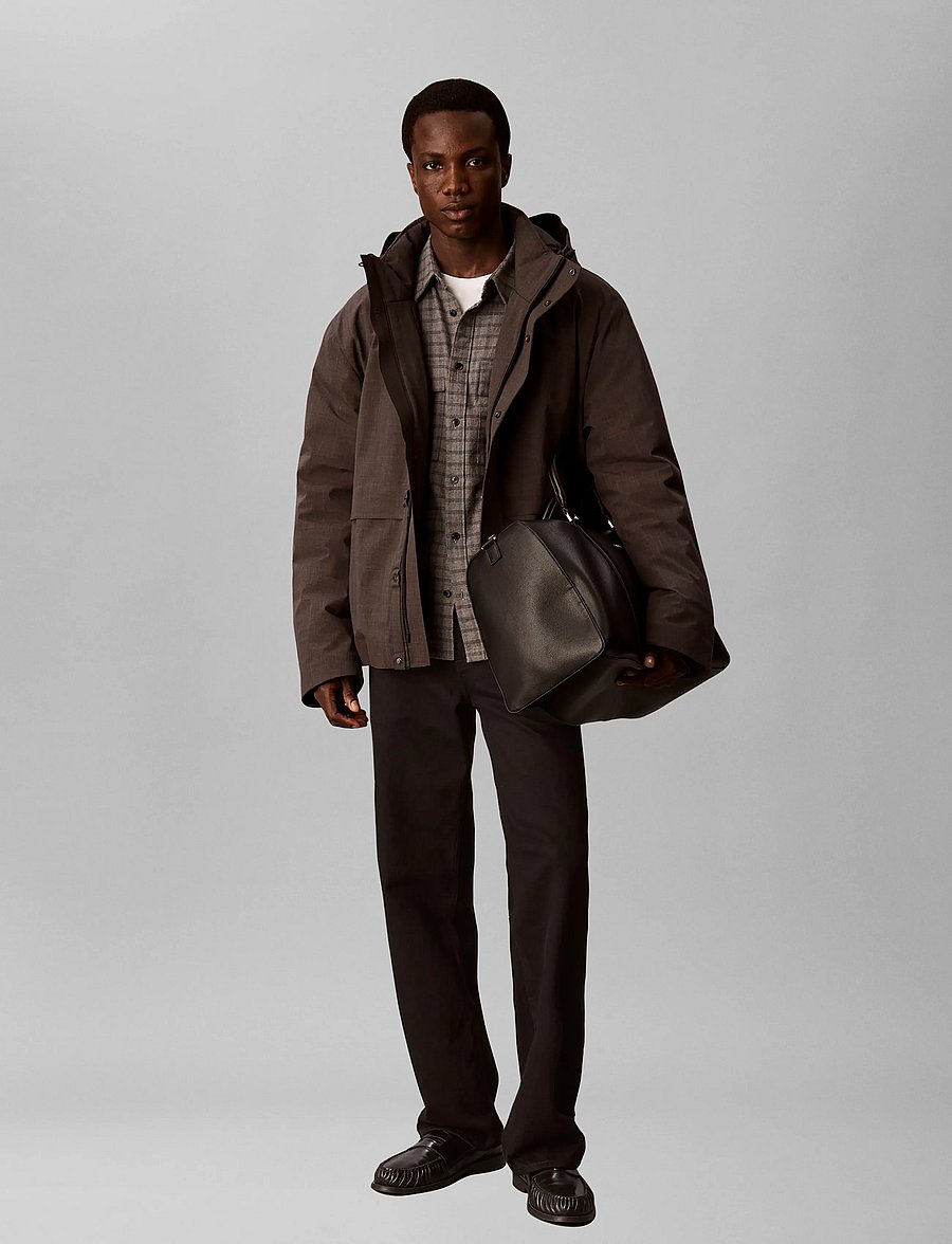 Calvin Klein - LS HEATHERED NYLON INT CHNNL DOW - dunjakker - b85 charcoal heather - 0