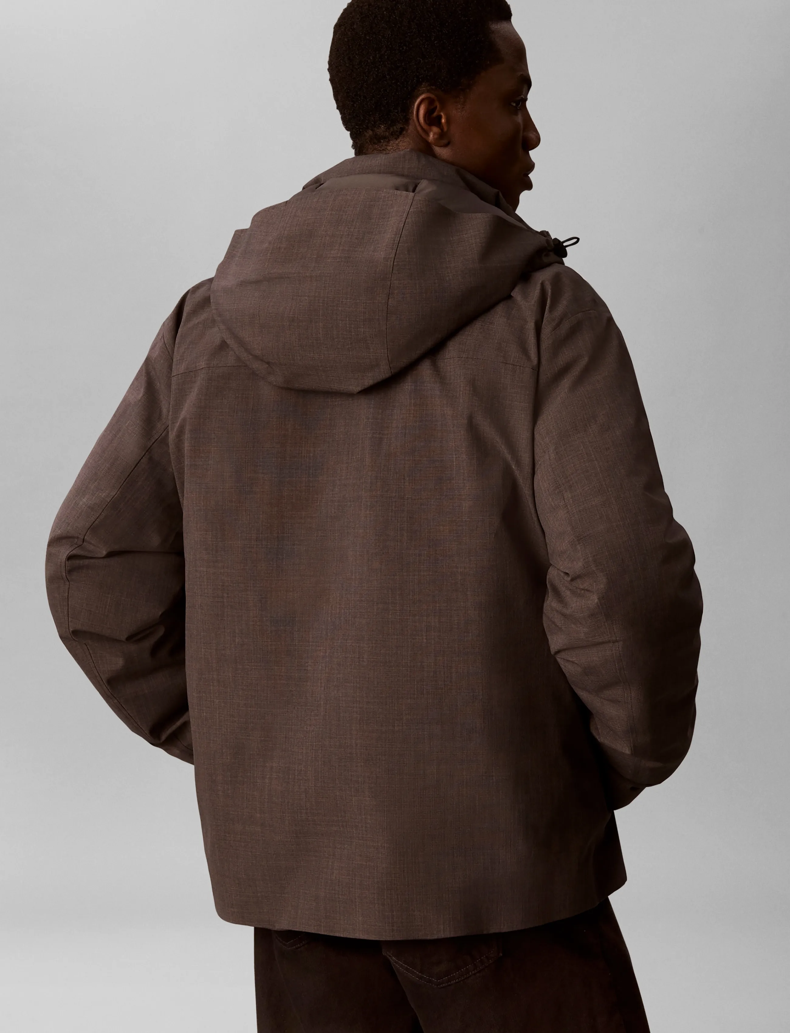Calvin Klein - LS HEATHERED NYLON INT CHNNL DOW - dunjakker - b85 charcoal heather - 2