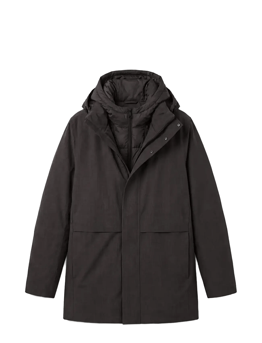 Calvin Klein - LS HEATHERED NYLON BIB DOWN PUFF - b85 charcoal heather - 1