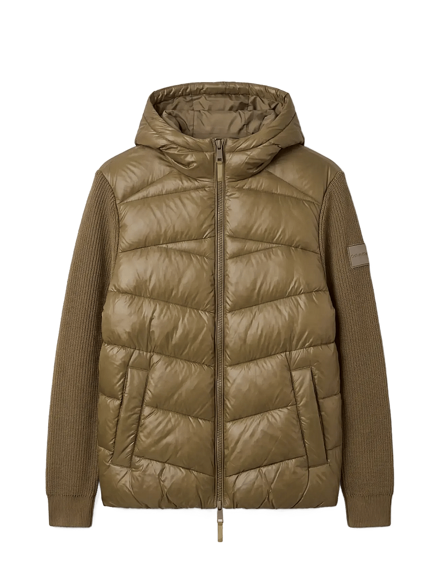 Calvin Klein - LS NYLON MIX MEDIA HD PUFFER JKT - hübriidjoped - olive night - 1