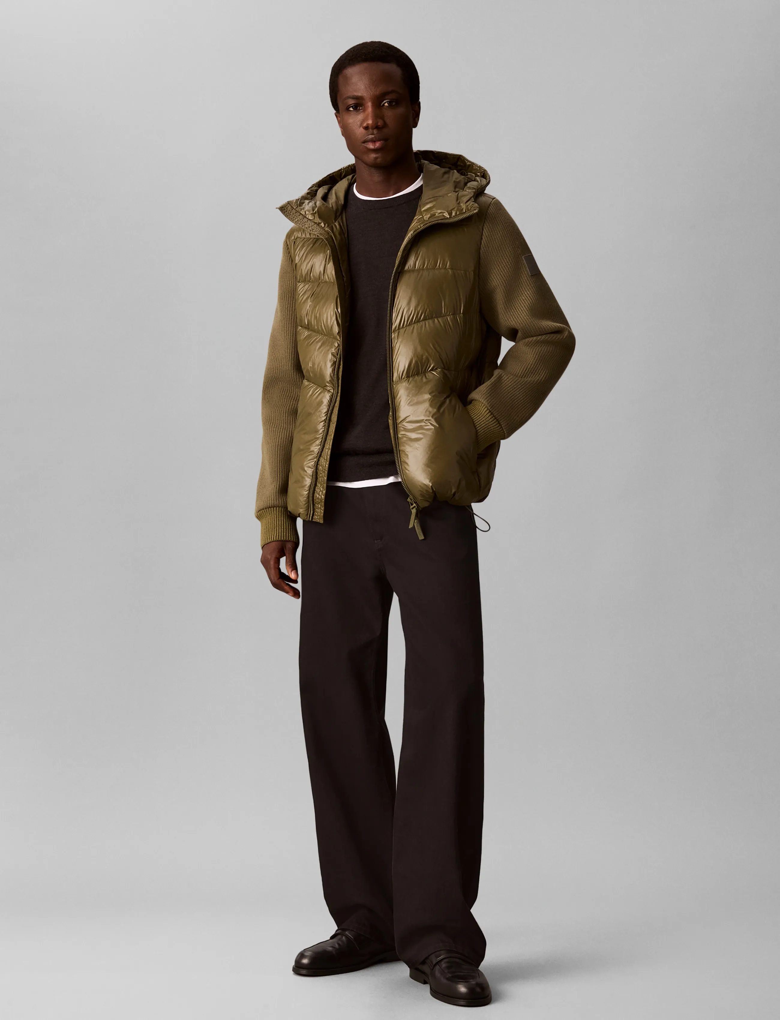 Calvin Klein LS NYLON MIX MEDIA HD PUFFER JKT - Nach Stil kaufen - OLIVE NIGHT / khaki/green