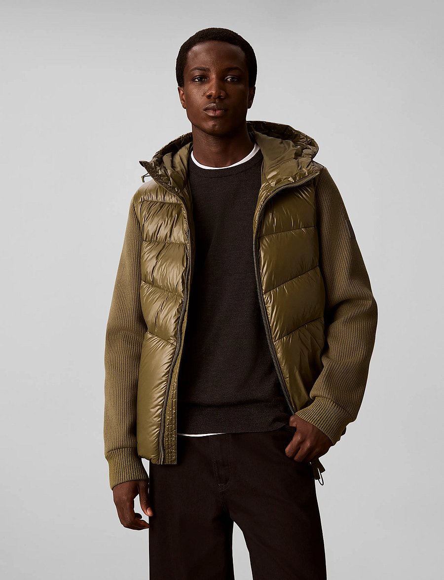 Calvin Klein - LS NYLON MIX MEDIA HD PUFFER JKT - hübriidjoped - olive night - 3
