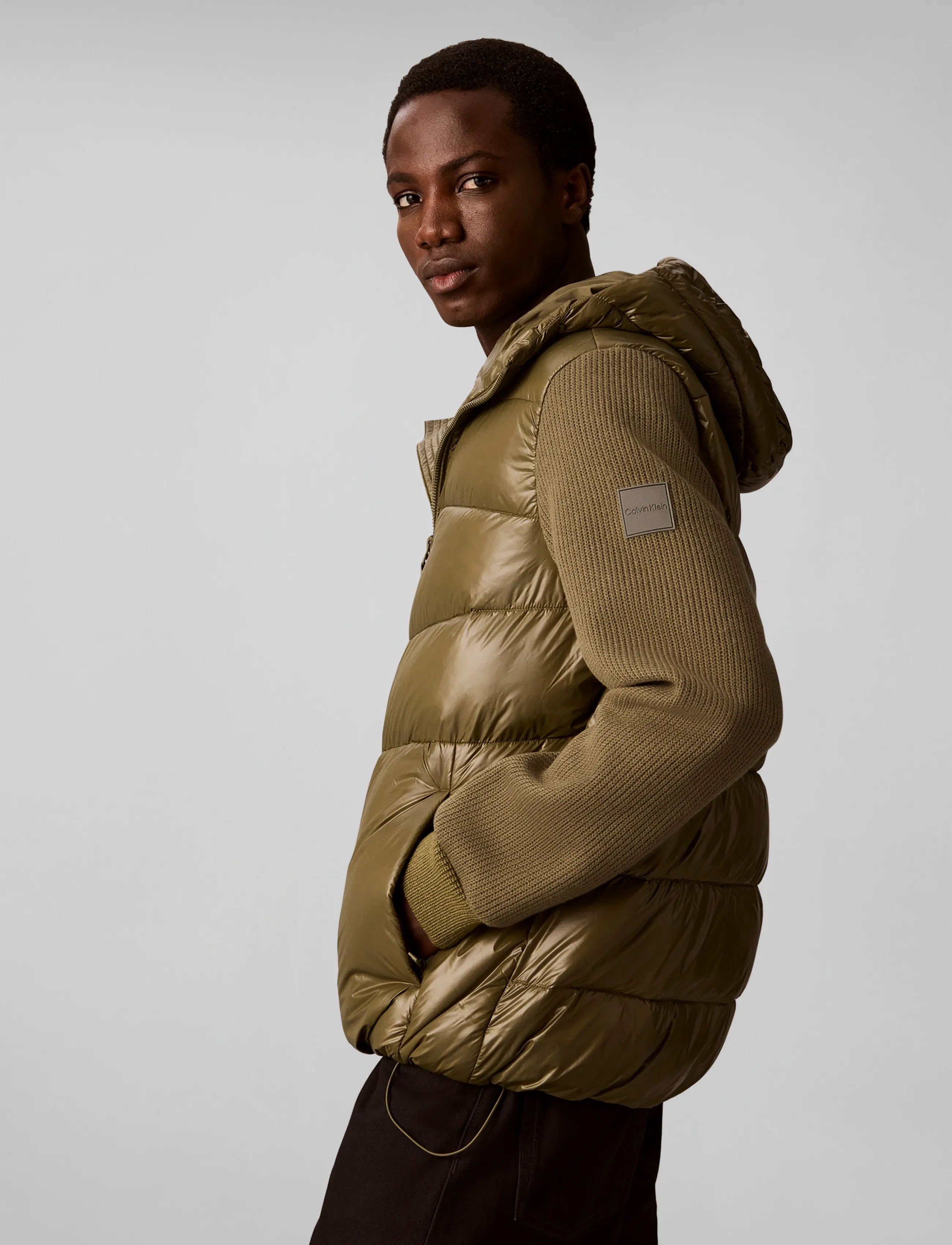 Calvin Klein - LS NYLON MIX MEDIA HD PUFFER JKT - olive night - 5