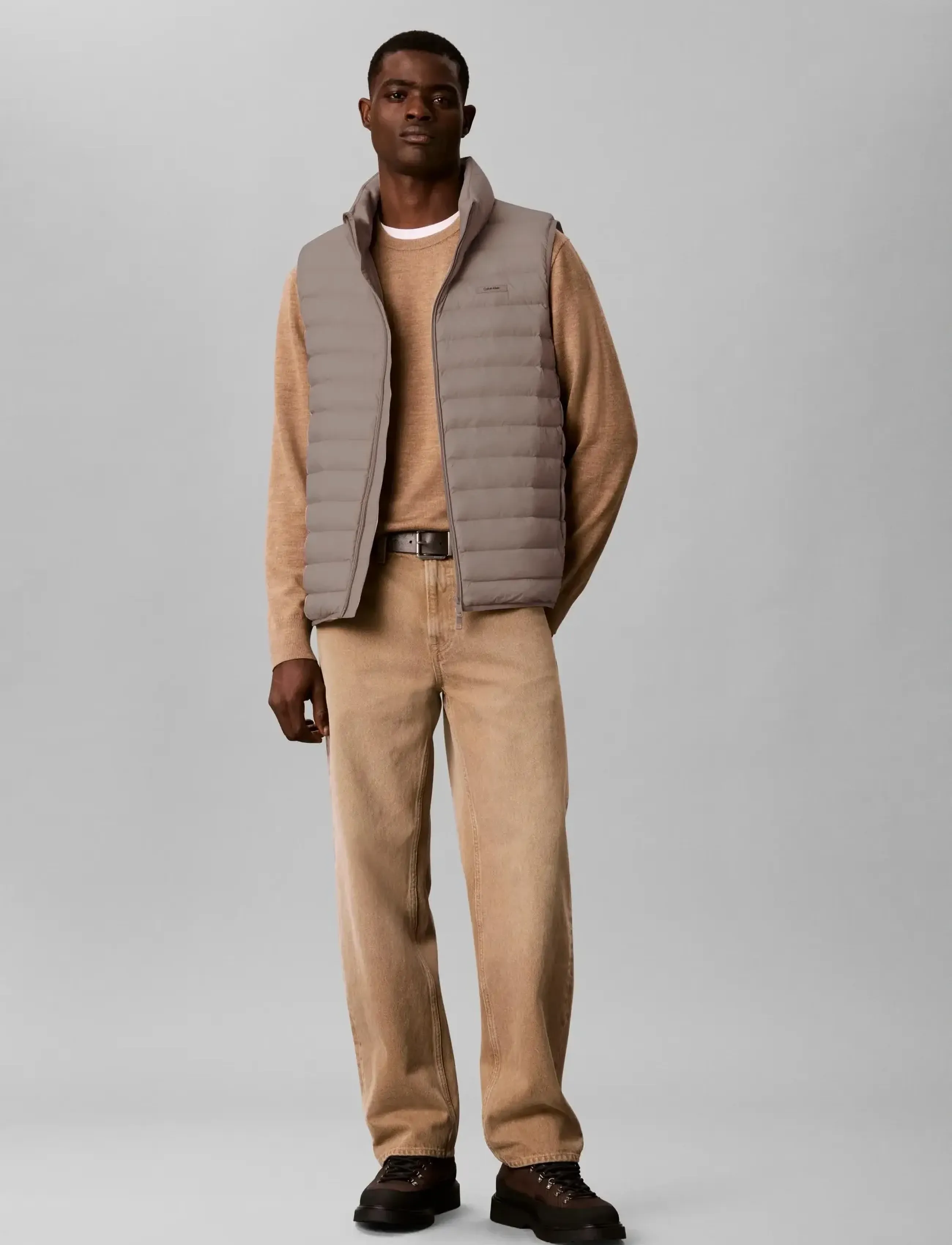 Calvin Klein - SLVLSS LT WT NYLON PUFFER VEST - westen - plaza taupe - 3
