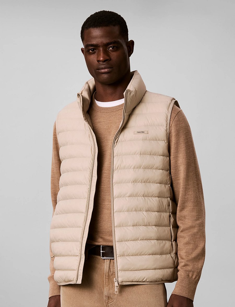Calvin Klein - SLVLSS LT WT NYLON PUFFER VEST - westen - plaza taupe - 3