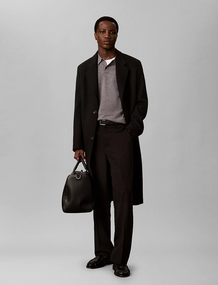 Calvin Klein - WIDE LEG PV BLEND TROUSER - habitbukser - black - 0
