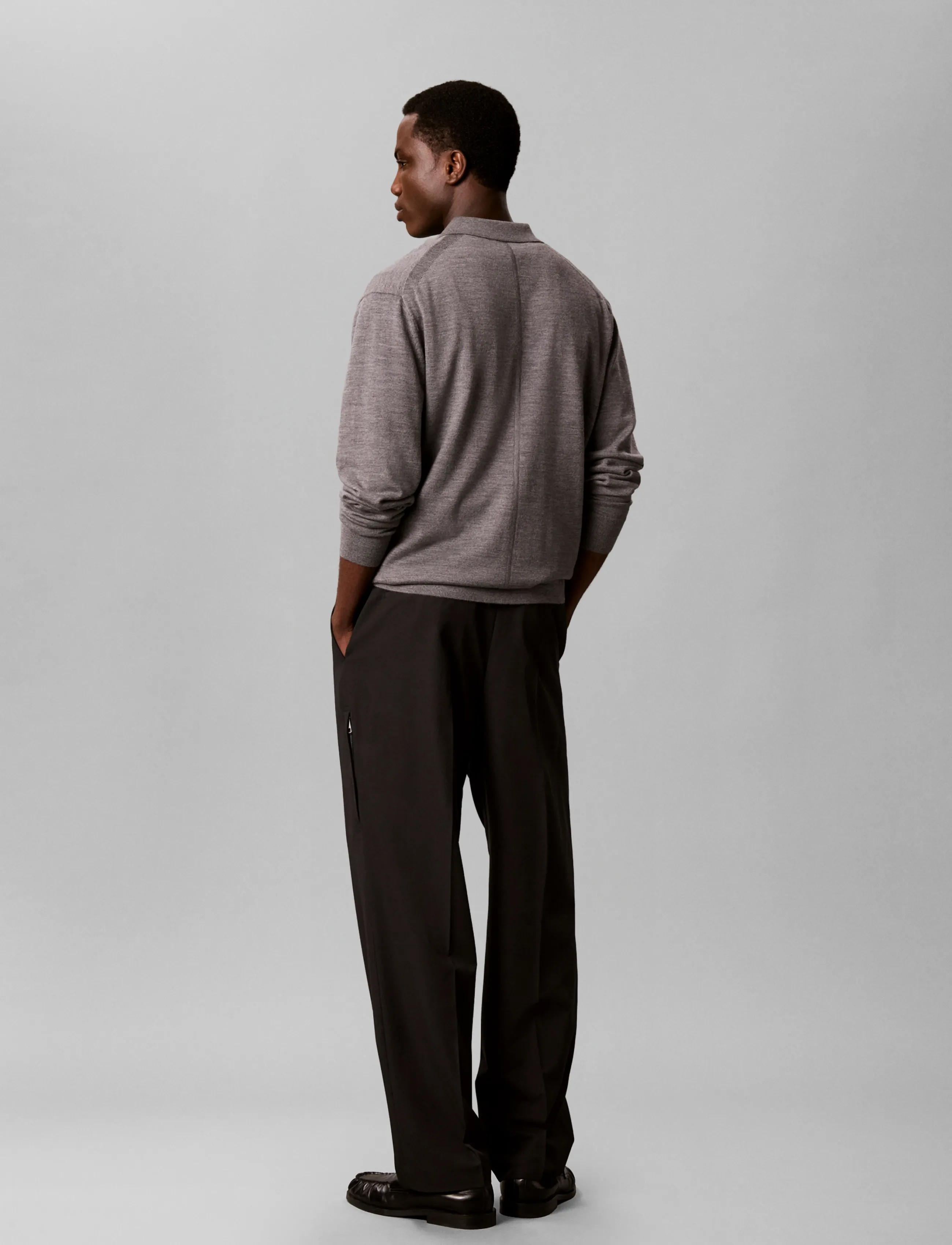 Calvin Klein - WIDE LEG PV BLEND TROUSER - black - 2