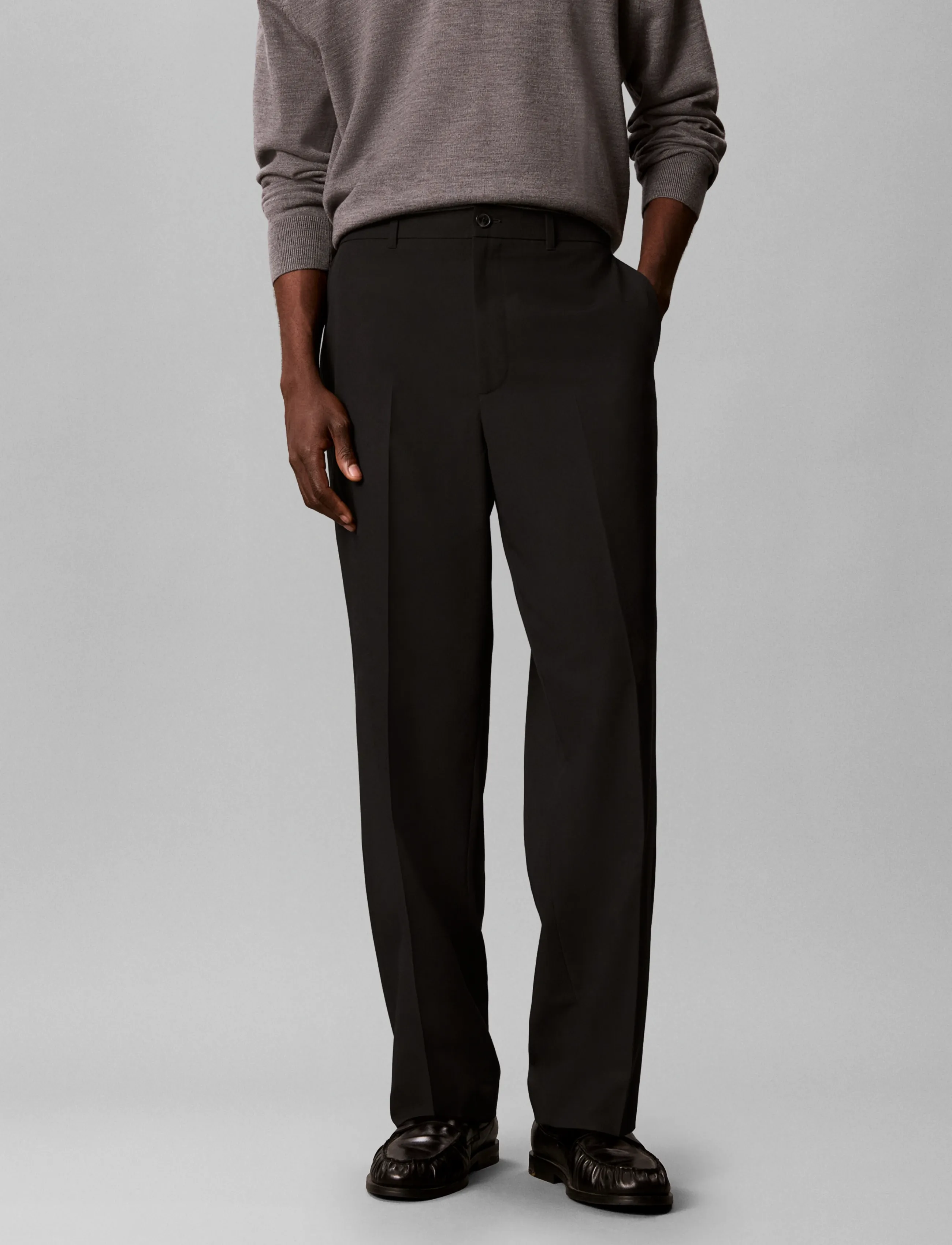 Calvin Klein - WIDE LEG PV BLEND TROUSER - black - 3