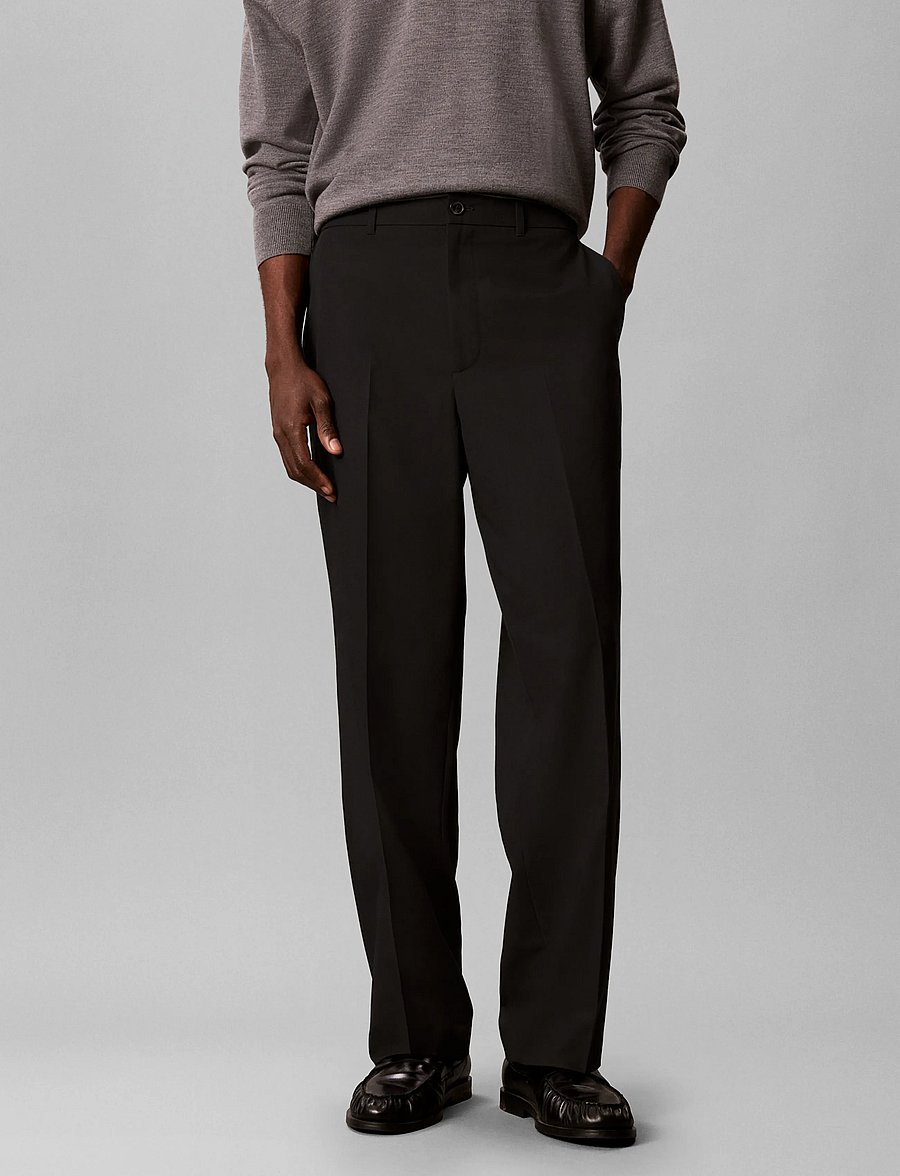 Calvin Klein - WIDE LEG PV BLEND TROUSER - habitbukser - black - 3