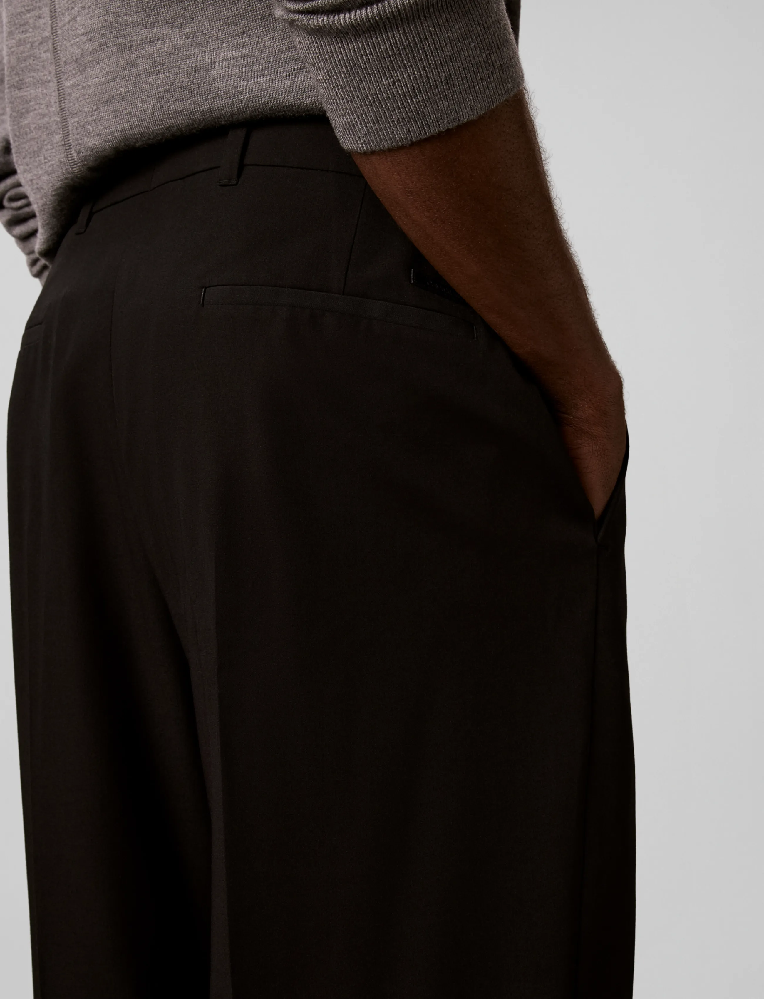 Calvin Klein - WIDE LEG PV BLEND TROUSER - black - 4